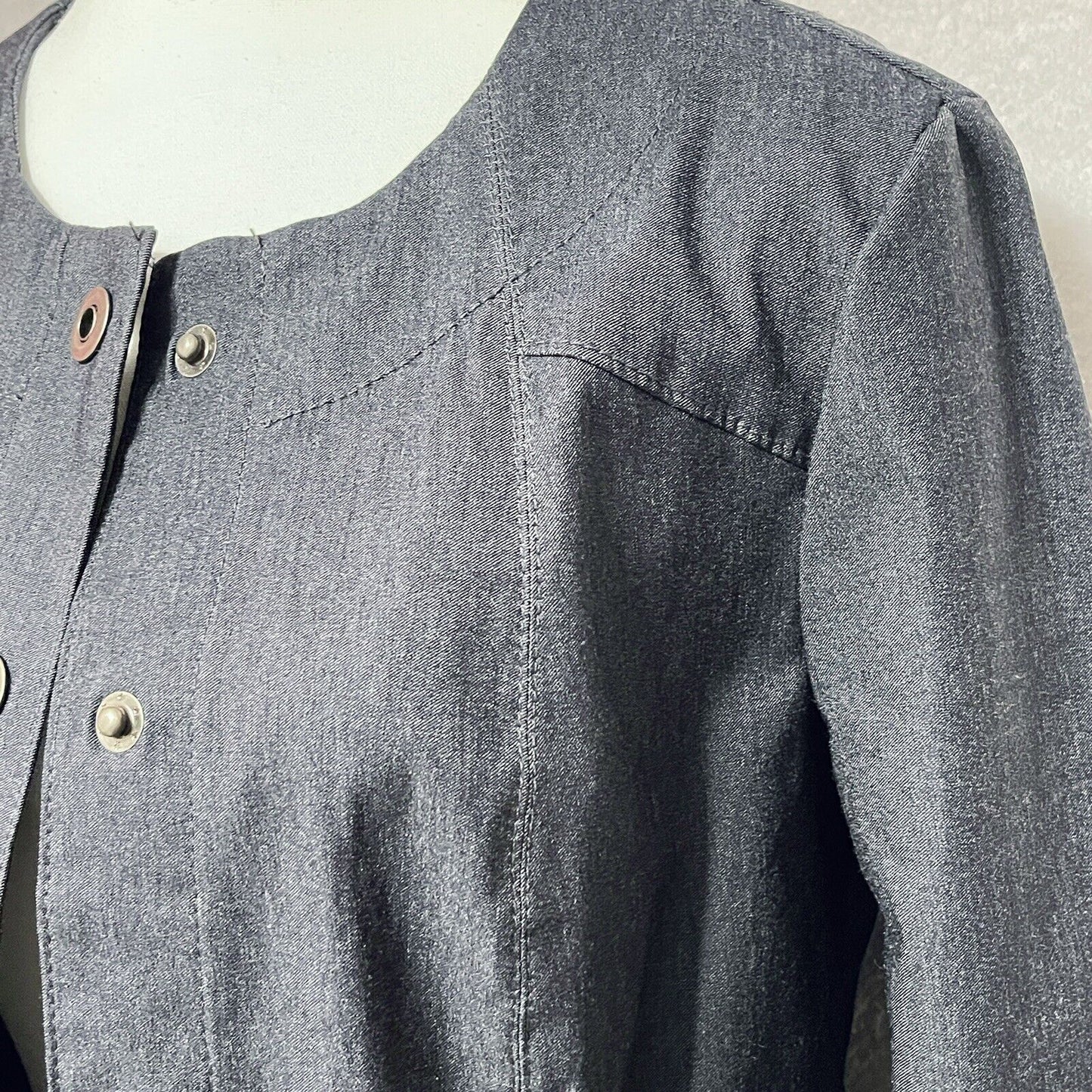 Renuar Womens Size 8 NWT Dark Wash Bolero Stretch Denim Jean Jacket Blazer