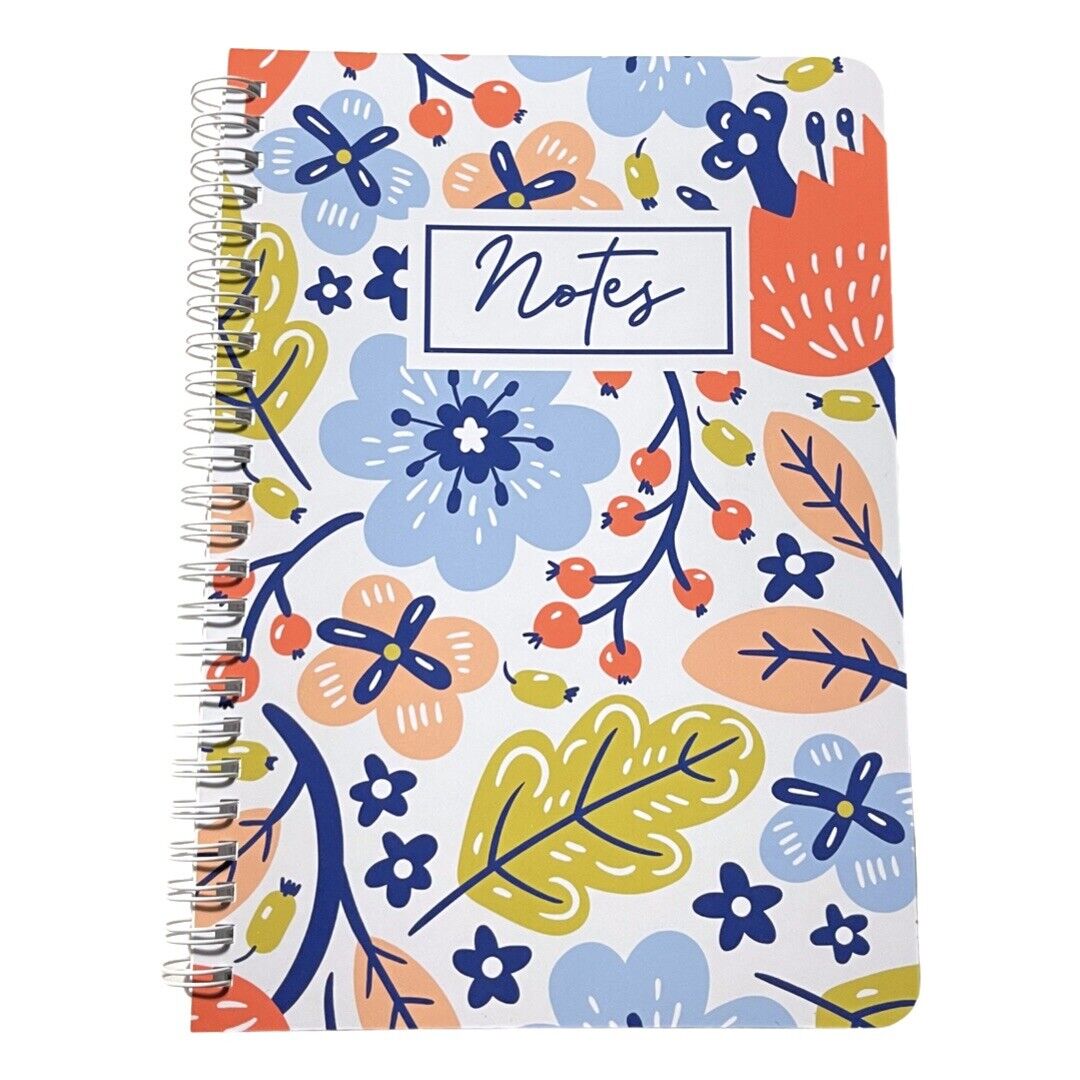 Floral Spiral Bound 6x8.5 Notebook Lined Journal Office Supplies 120 pages