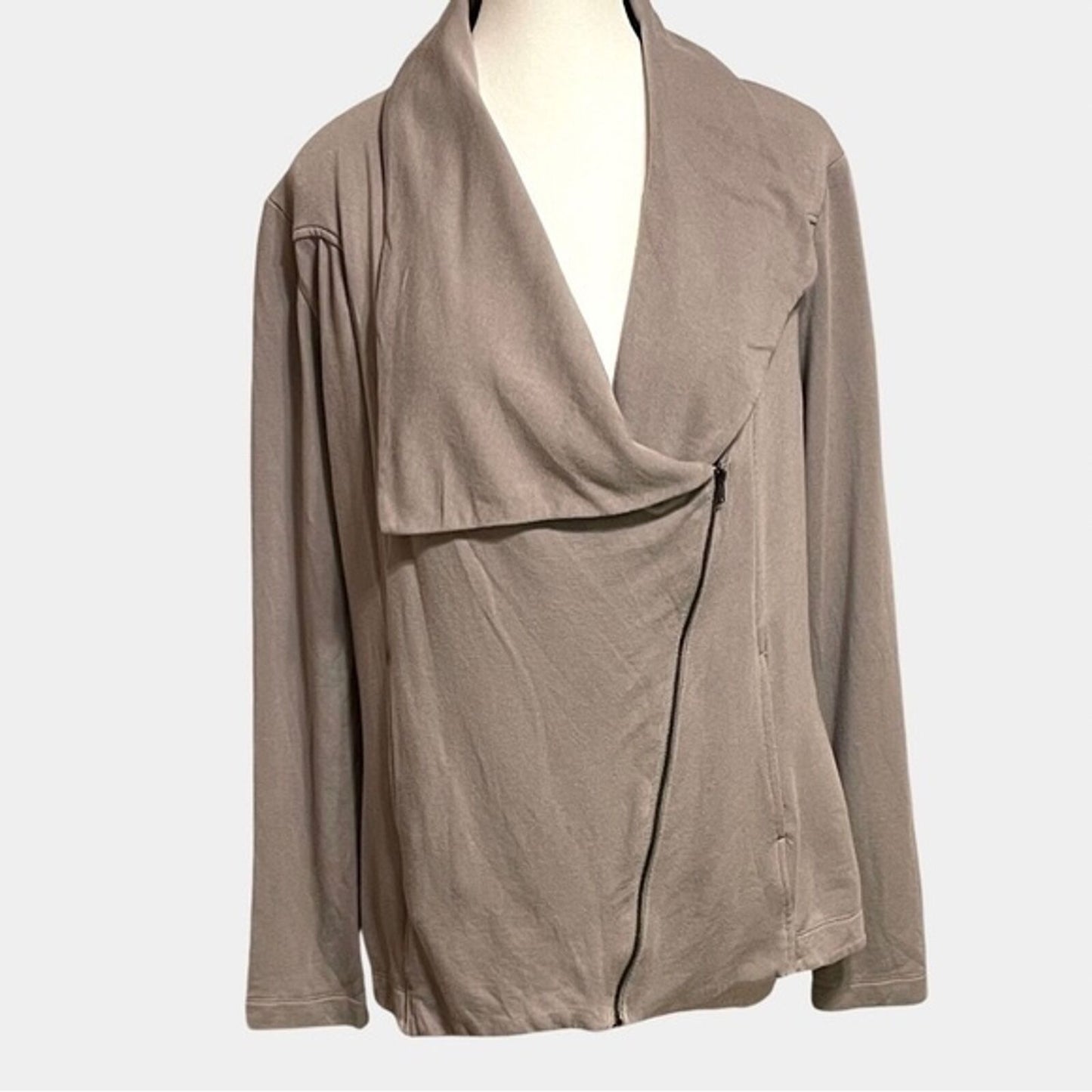 Anthropologie H by Bordeaux Size M Lightweight Zip Up Drape Cowl Boho Cardigan