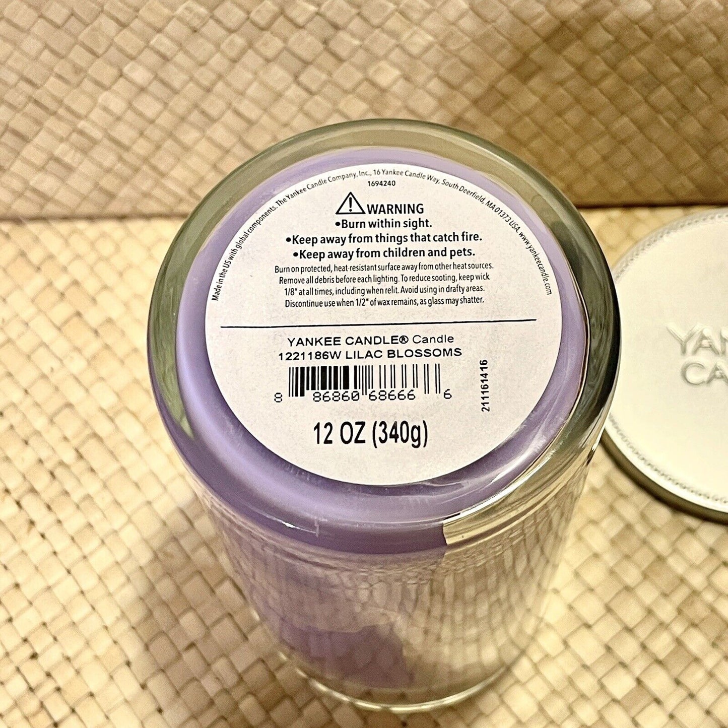 Yankee Candle New LILAC BLOSSOMS 12 oz Tumbler Purple Wax Floral