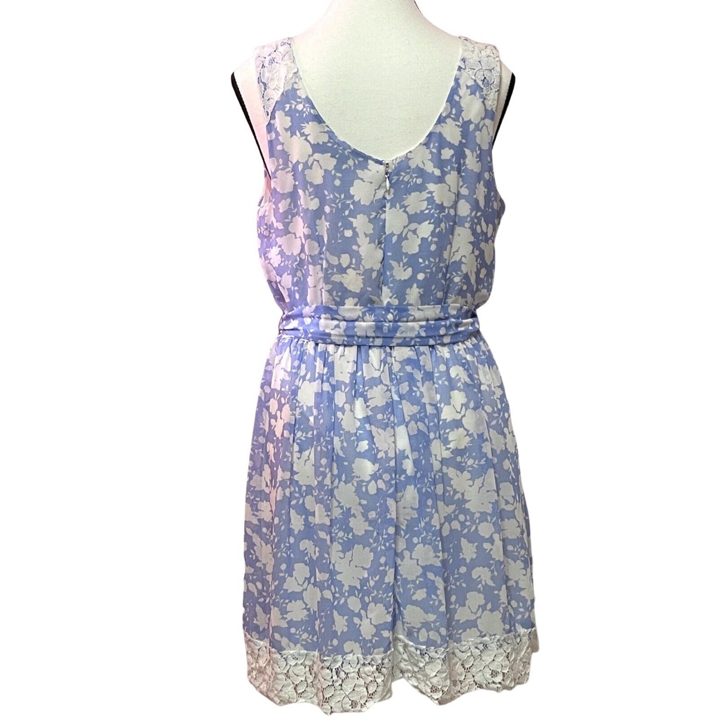 Disney Alice In Wonderland Dress Sz L Colleen Atwood Blue White Floral Lace