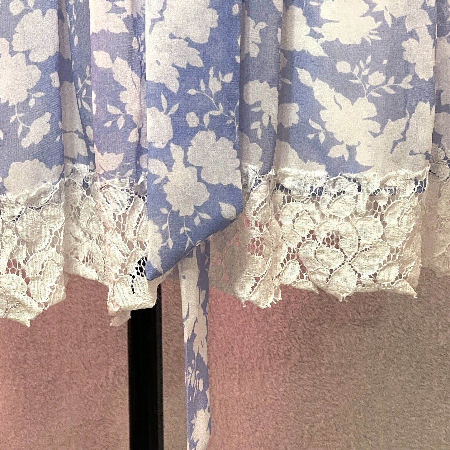 Disney Alice In Wonderland Dress Sz L Colleen Atwood Blue White Floral Lace