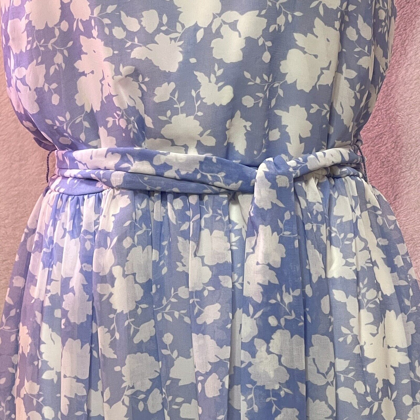 Disney Alice In Wonderland Dress Sz L Colleen Atwood Blue White Floral Lace