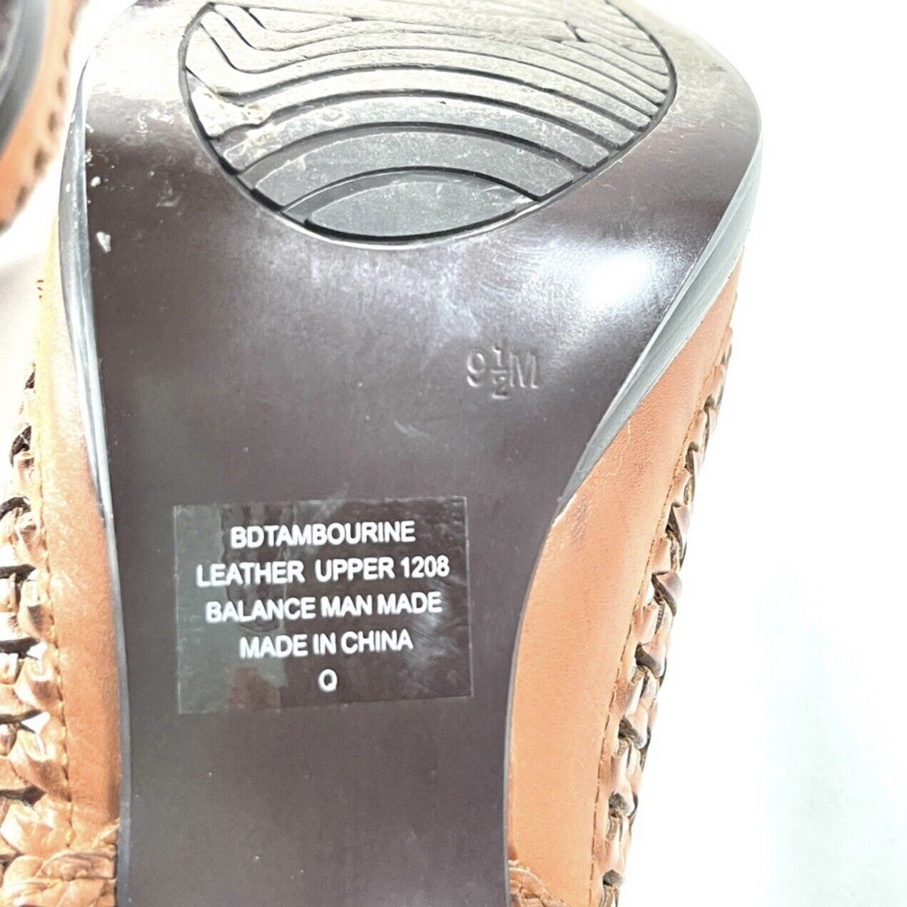 BANDOLINO Brown Leather Slingback Shoes Strappy Braided Pumps Mules Size 9.5