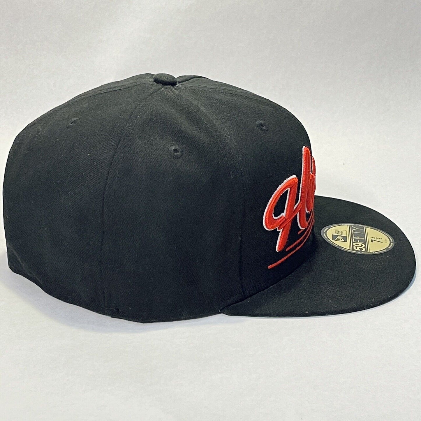 Miami Heat Hat New Era 9FIFTY Fitted Cap 7 5/8 Black Red NBA Basketball Mens
