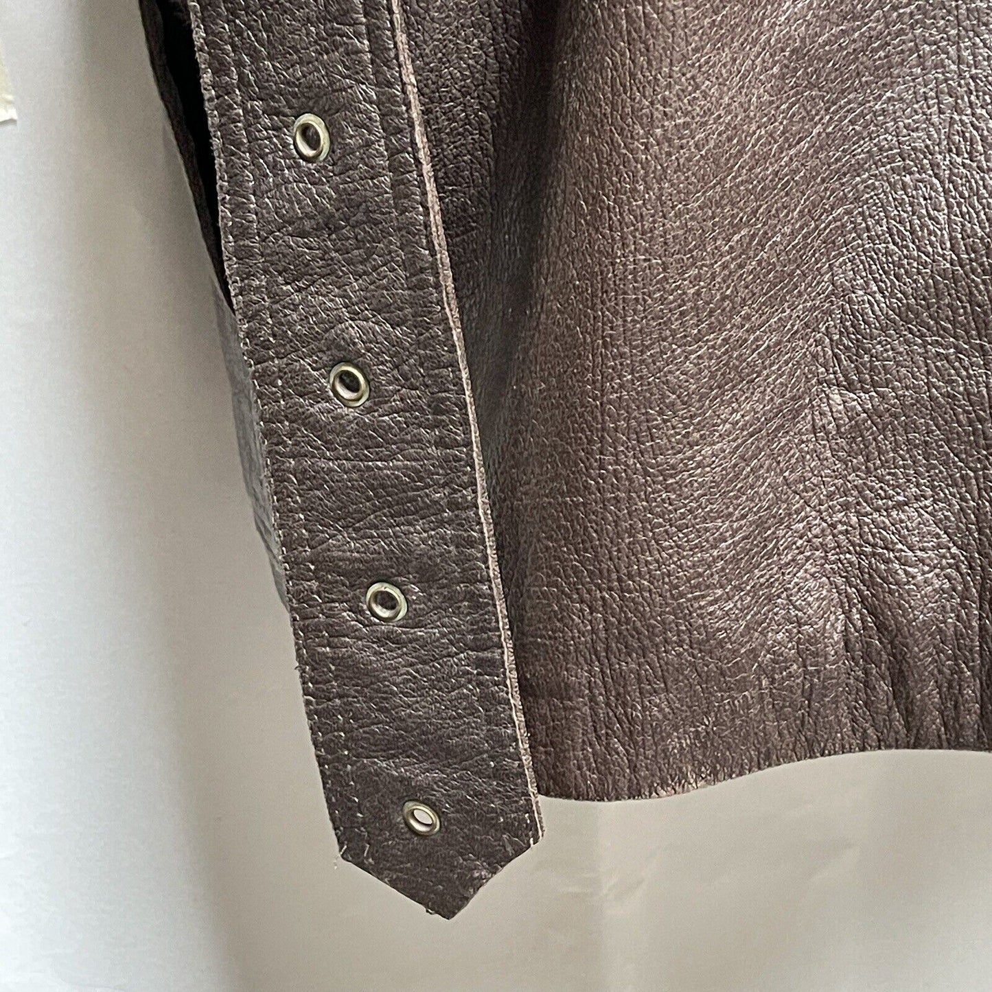 Vintage Maquette HE&I Brown Leather Fur Collar Belted Jacket Coat Lined Mens 40