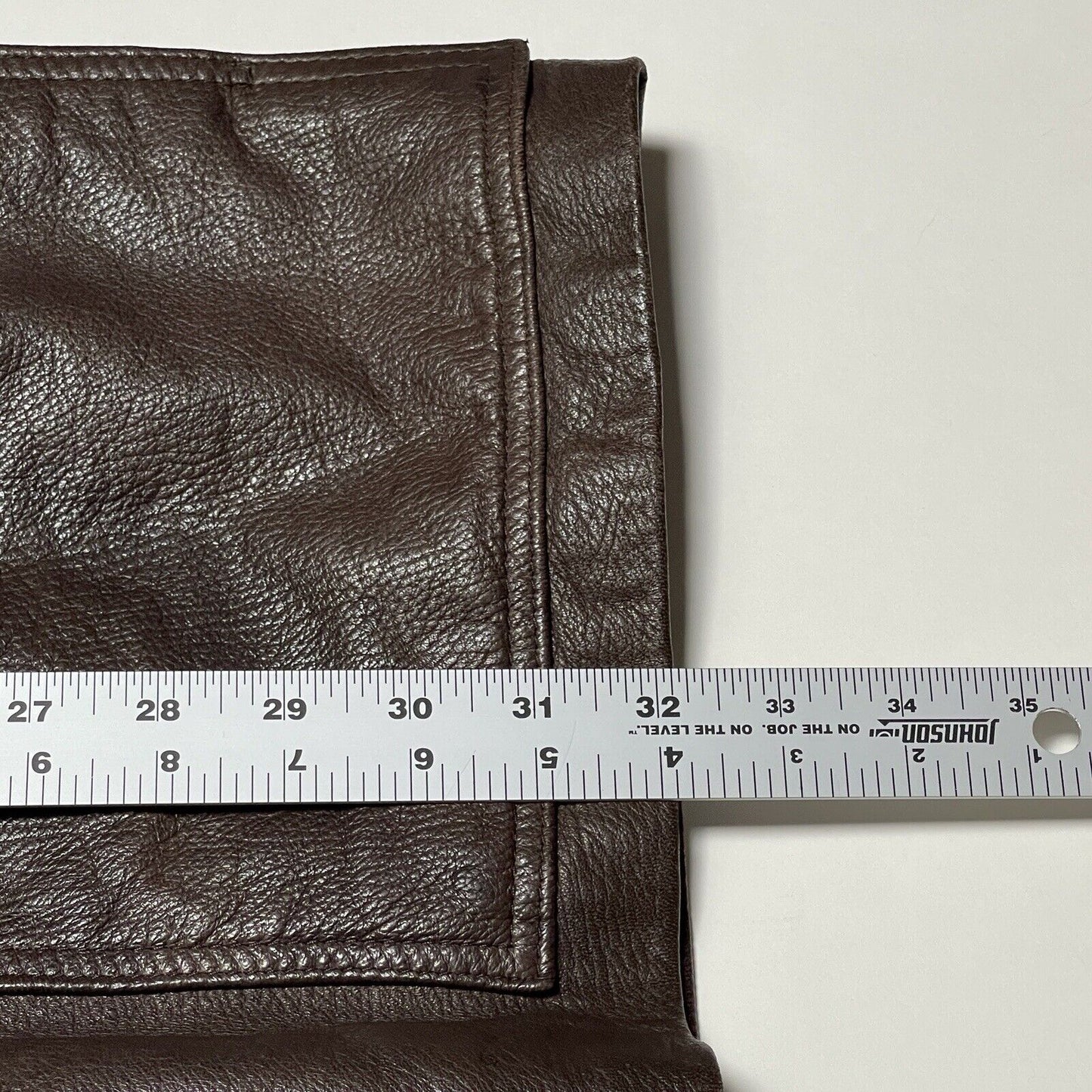 Vintage Maquette HE&I Brown Leather Fur Collar Belted Jacket Coat Lined Mens 40