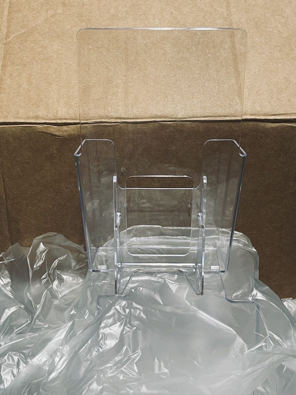 5 Pack Acrylic Look Brochure Holder Plastic Trifold 4 Inch Wide Pamphlet Holder