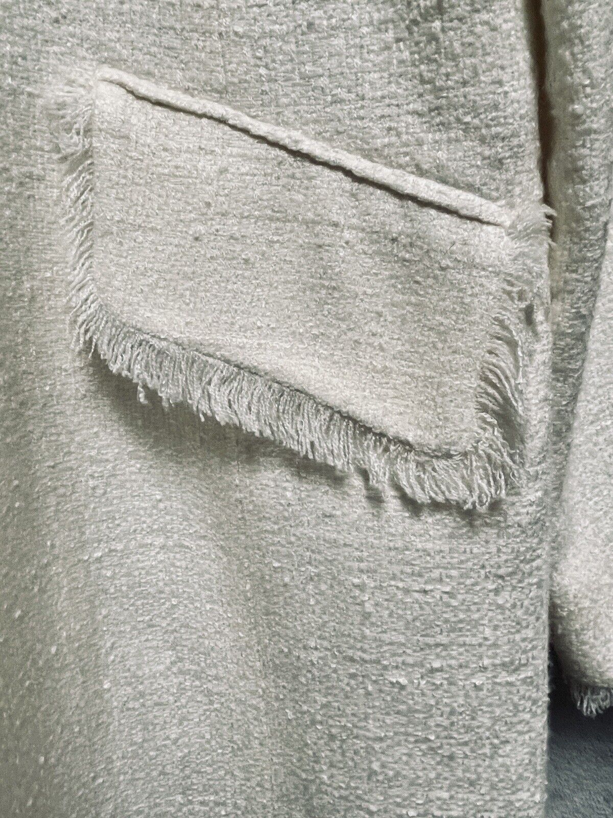 W.O.N.Y. Coat Womens 14 Open Front Lightweight Long Jacket Duster Fringe NWOT