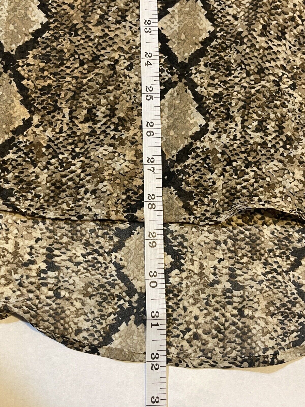 MIX & CO Sheer Shirt Tunic 3X Blouse Snake Print V-Neck Long Top Button Front