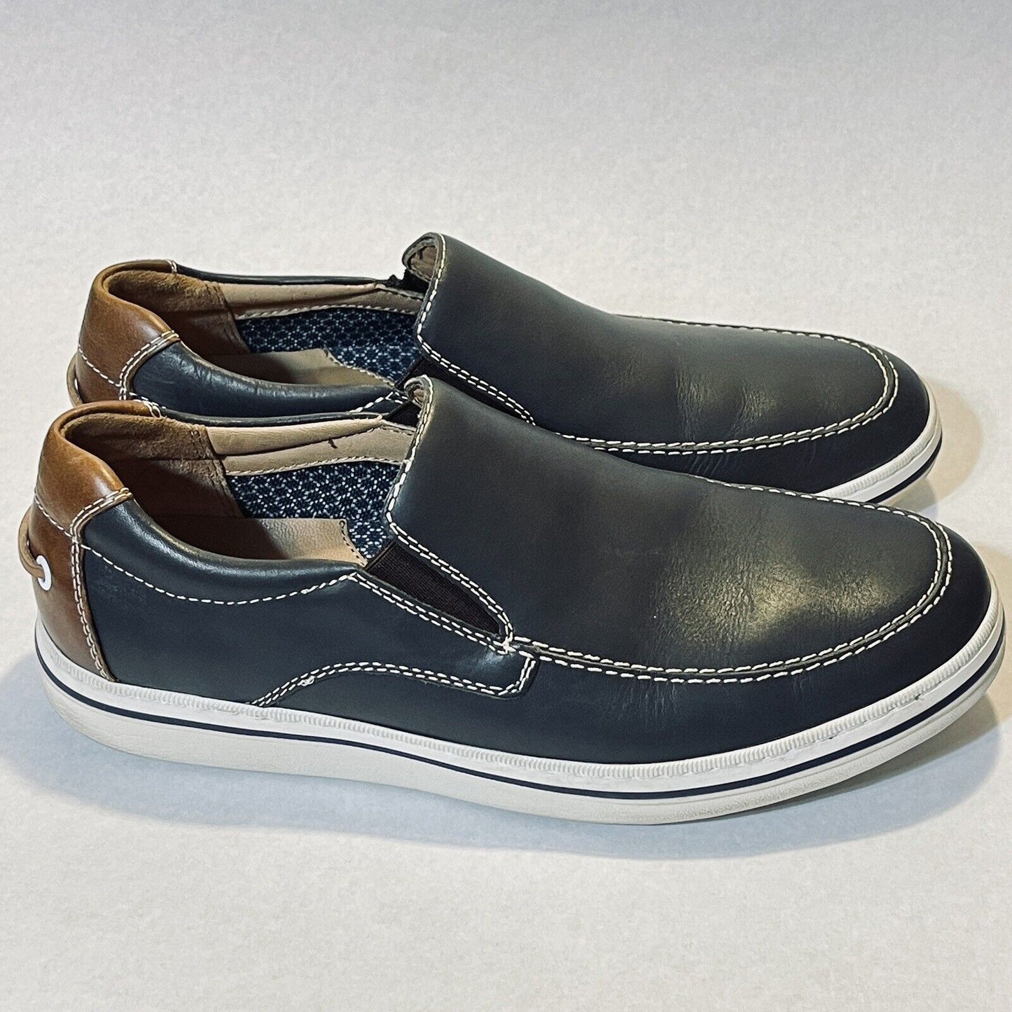 Johnston & Murphy 258309 Size 9 Bowling Moc Venetian Sneakers Shoes Black Brown