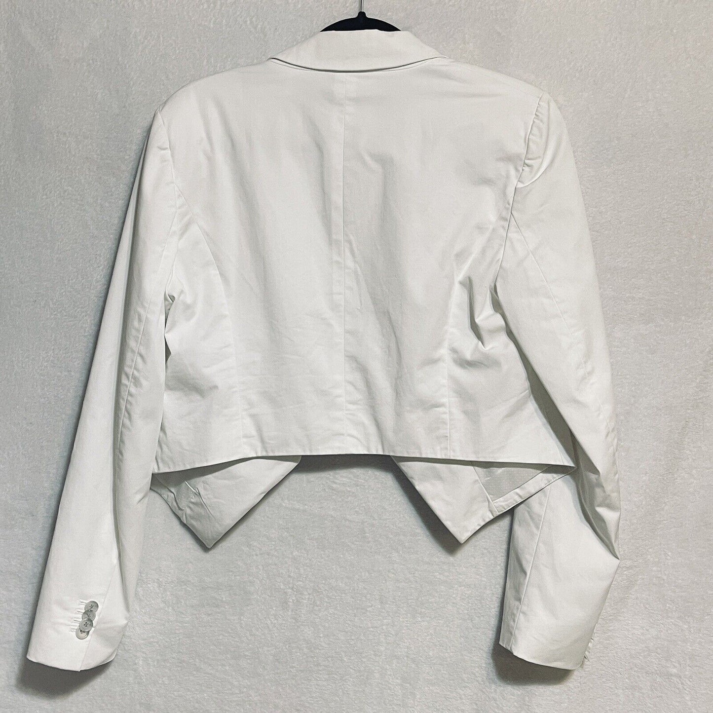 Ann Taylor Crop Jacket Womens 10 White Bolero Open Front Blazer