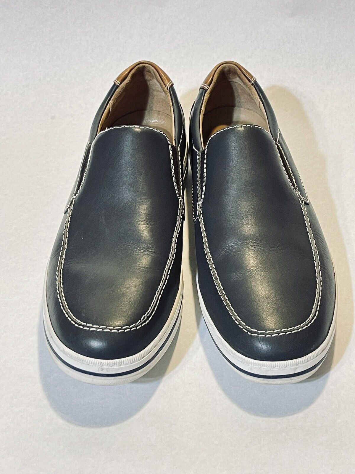 Johnston & Murphy 258309 Size 9 Bowling Moc Venetian Sneakers Shoes Black Brown