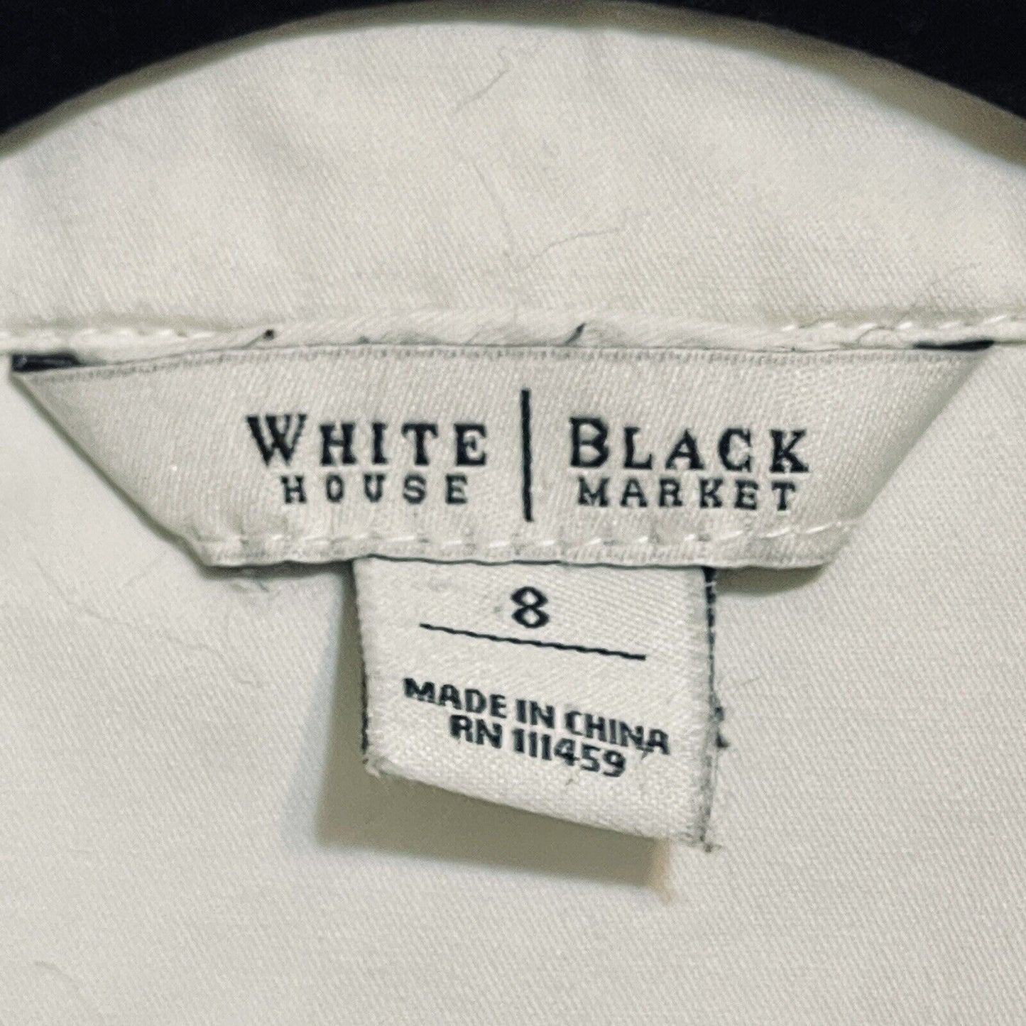 White House Black Market Cropped Jacket Womens 8 WHBM White Utility Top Shacket