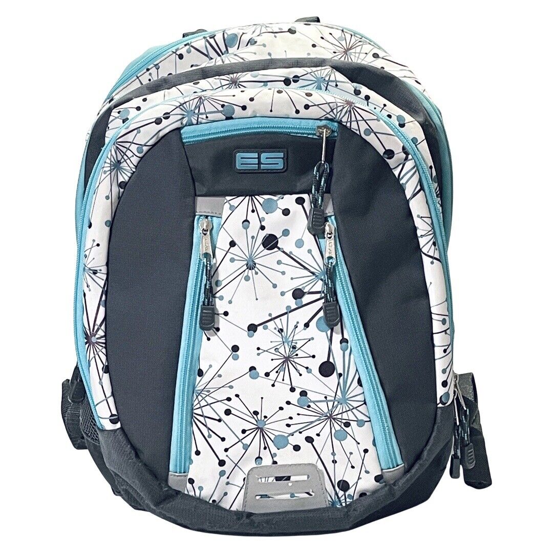 Eastsport Girls Backpack Large Novelty Print Teal White Gray Flaws