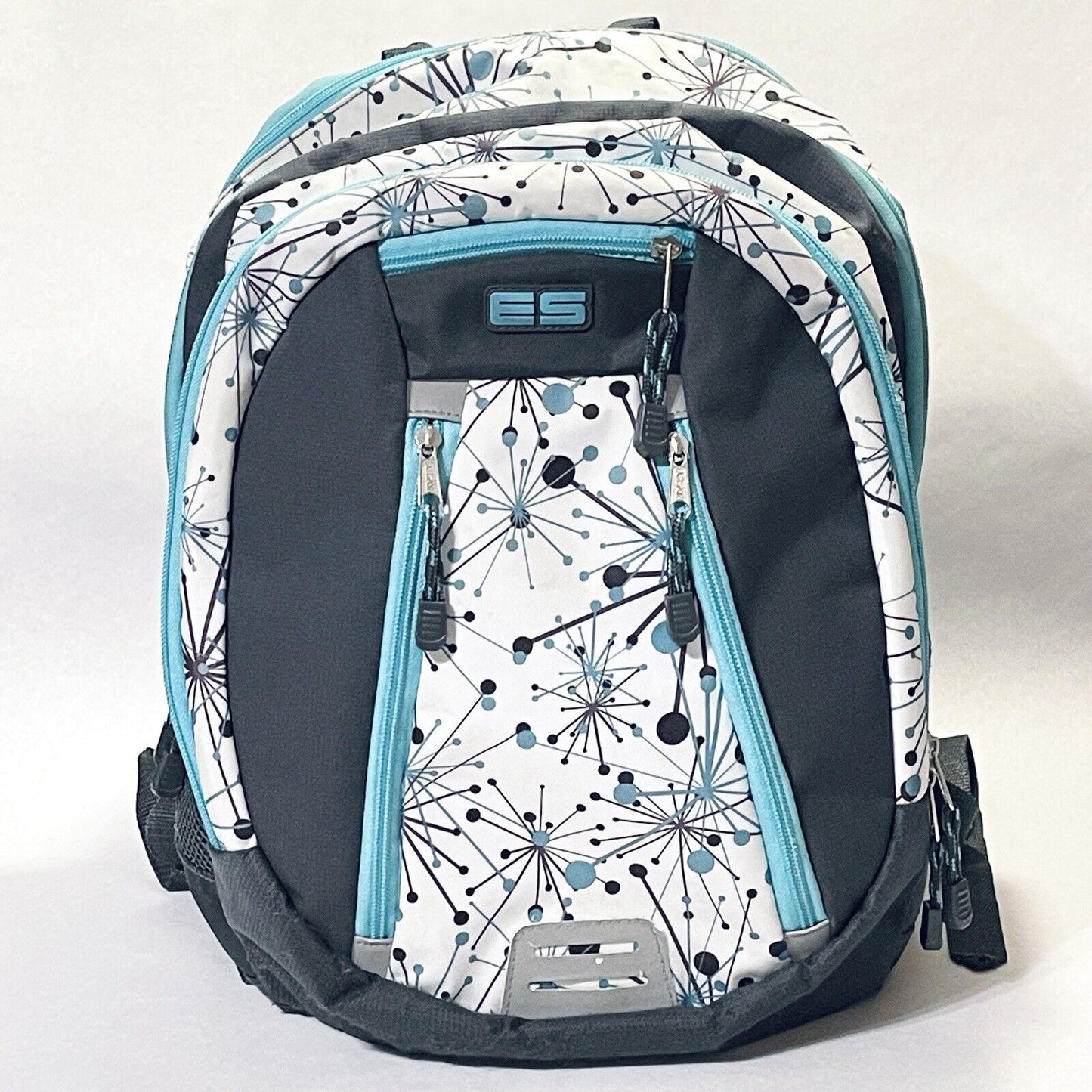 Eastsport Girls Backpack Large Novelty Print Teal White Gray Flaws