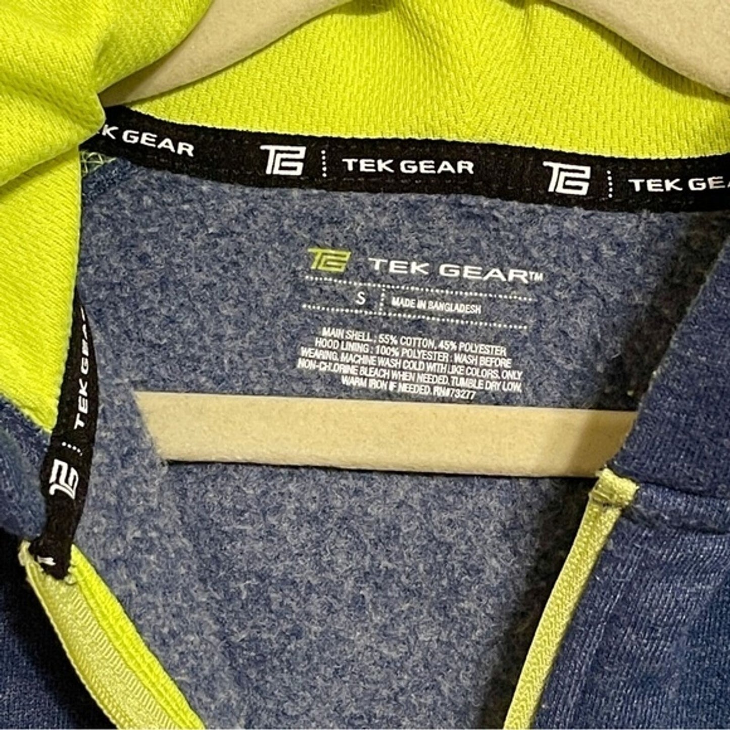 TEK GEAR Boys Small Hoodie Zip Front Blue