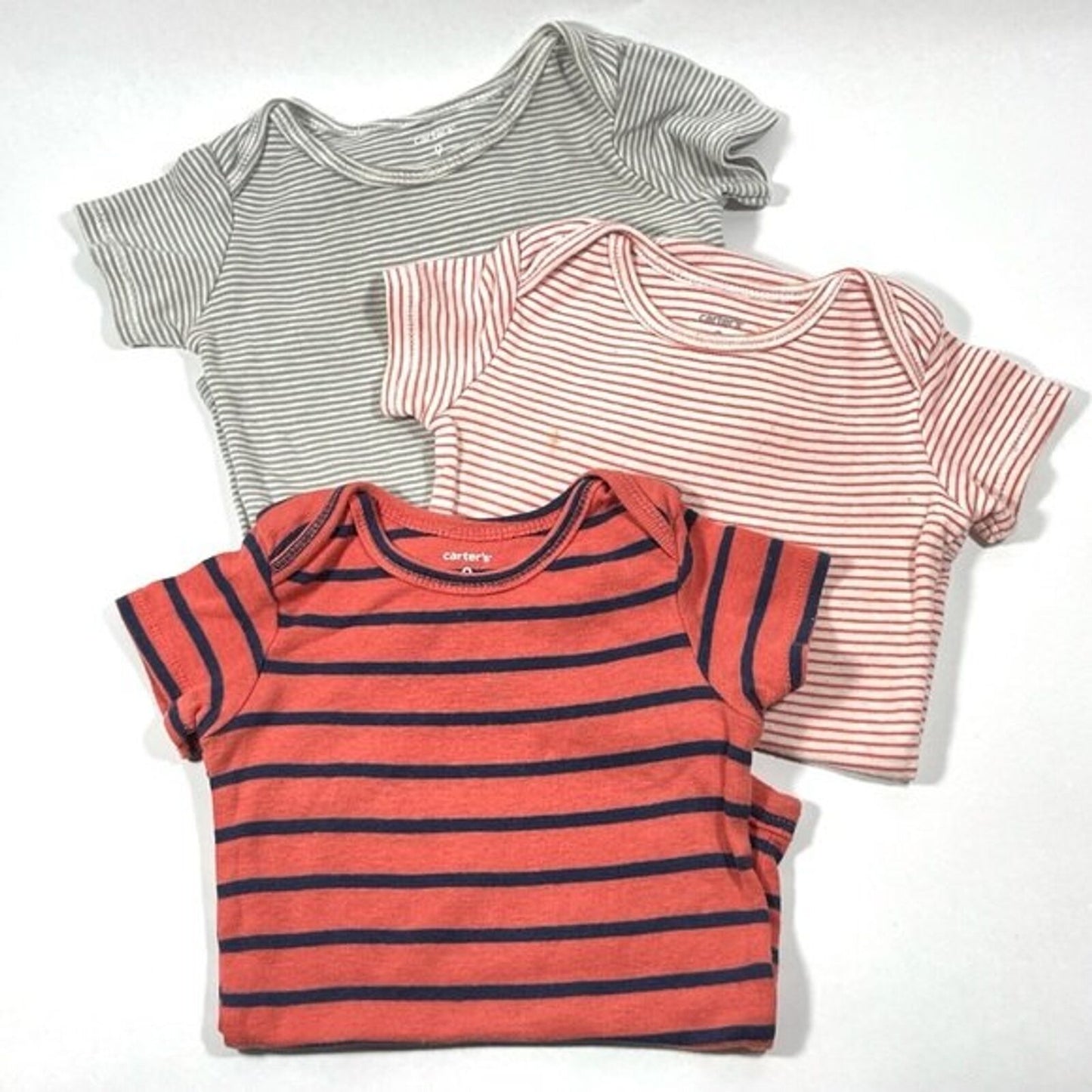 CARTERS Boys Size 9 Months Rompers Striped One Piece Tops