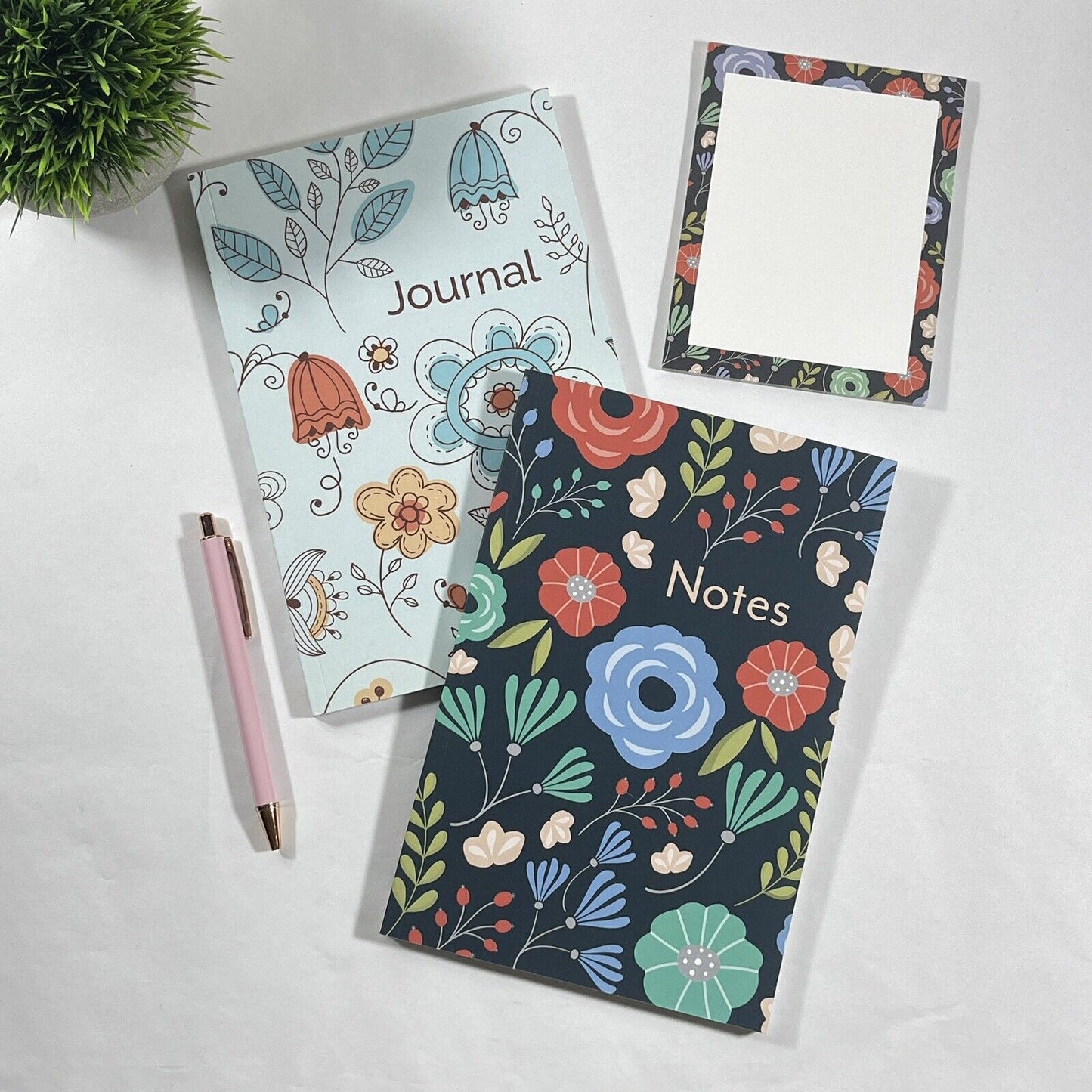 Floral Notebooks 6x9 Flowers Notepad Set Blank Lined 110 page Journal