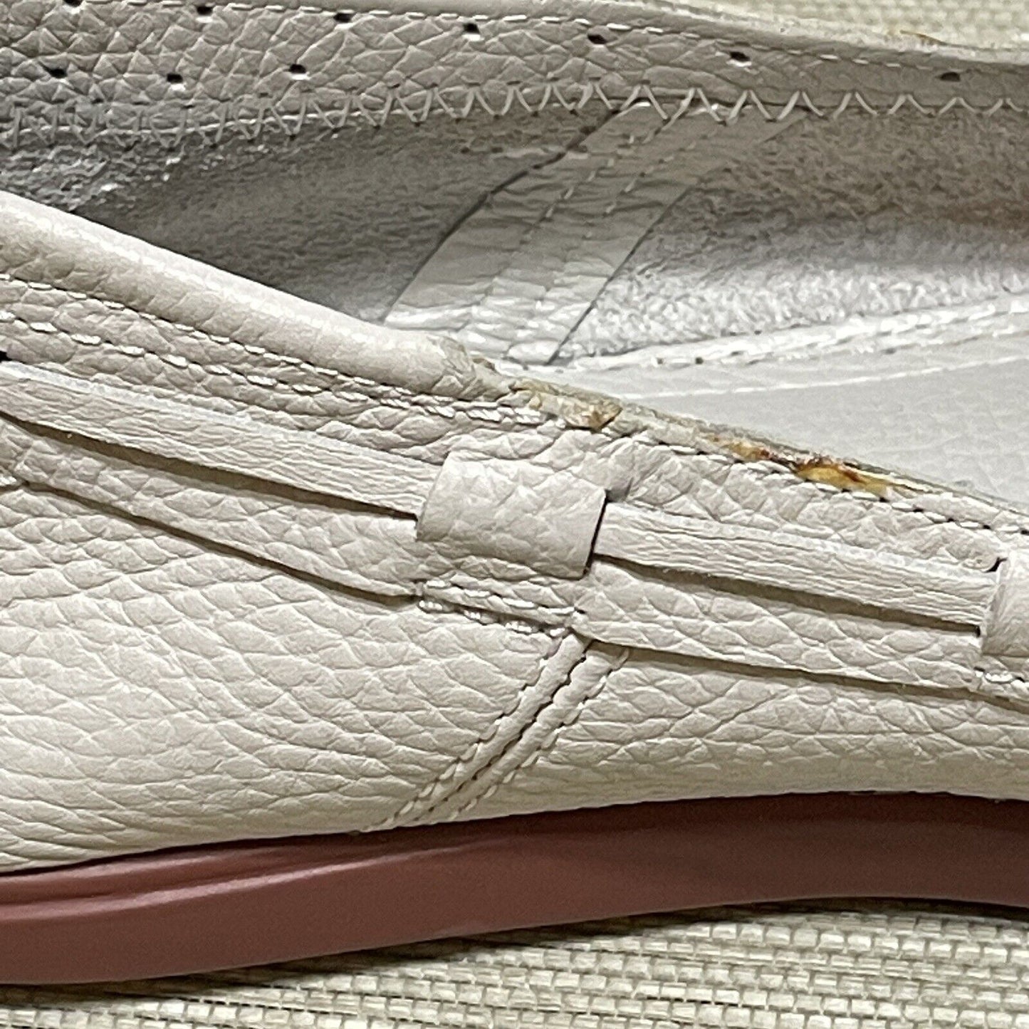 Tommy Bahama Mens Sz 10 M Barbados Boat Shoes Light Gray Leather Loafer Slip On
