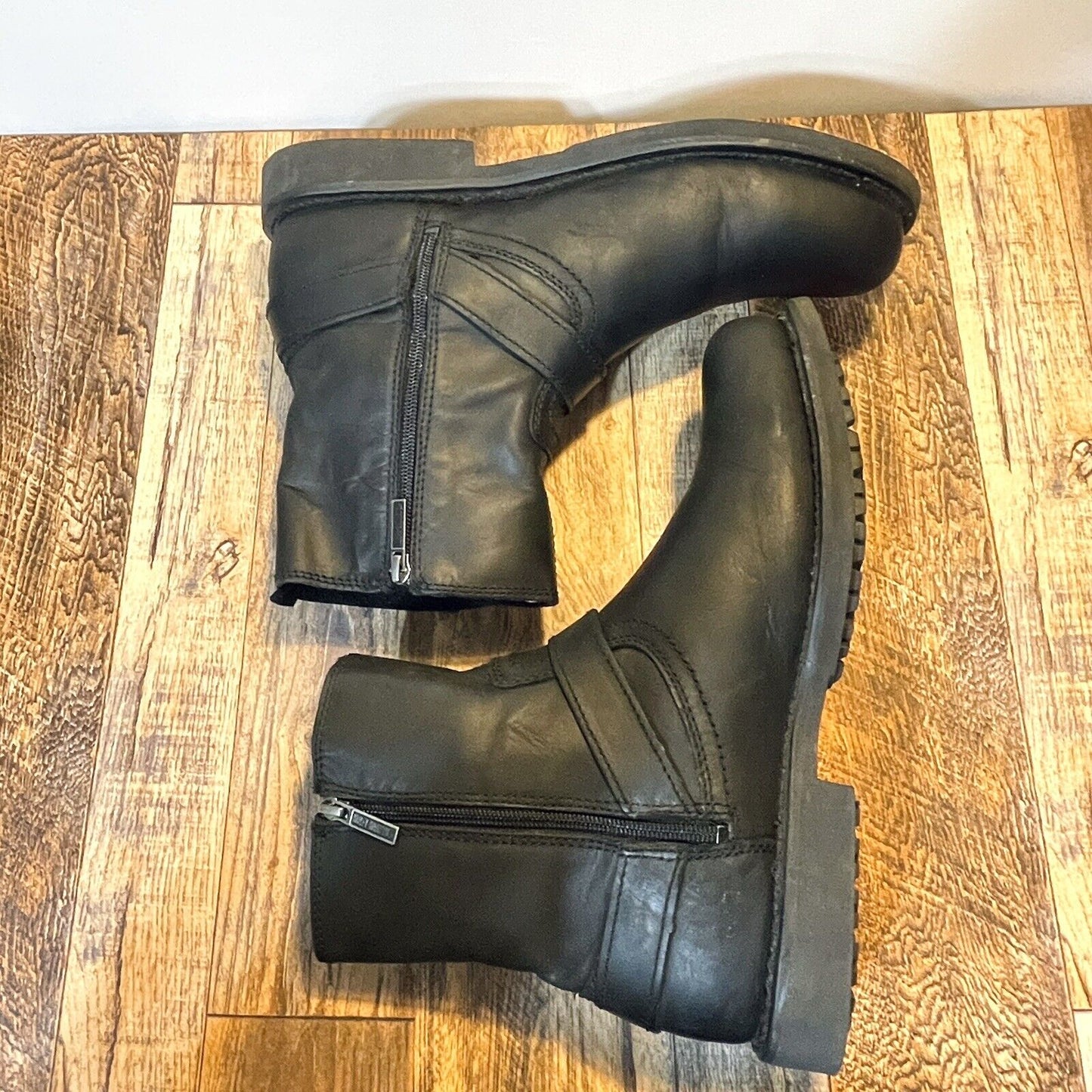 Harley Davidson Boots Scout Sz 11M D95262 Black Leather Harness Motorcycle Biker