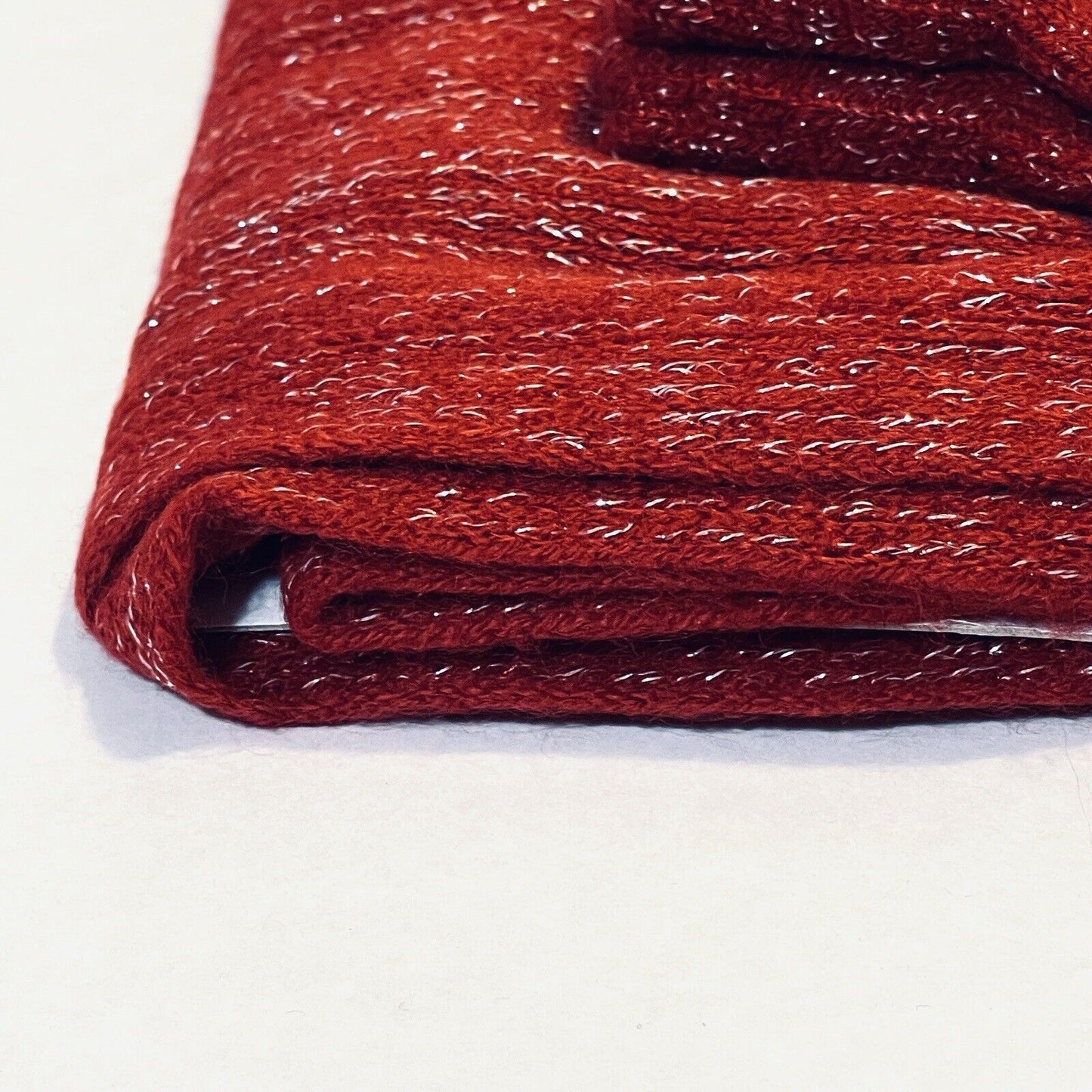 Steve Madden Womens Scarf Gloves Gift Set Red Silver Long Scarf Holiday Winter