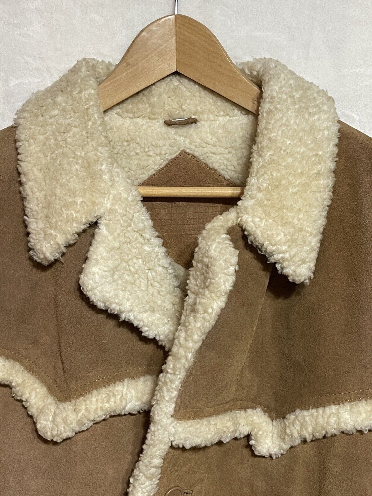 Vintage Rancher Jacket Mens 44 Suede Sherpa Lined Western Farm Coat Yellowstone
