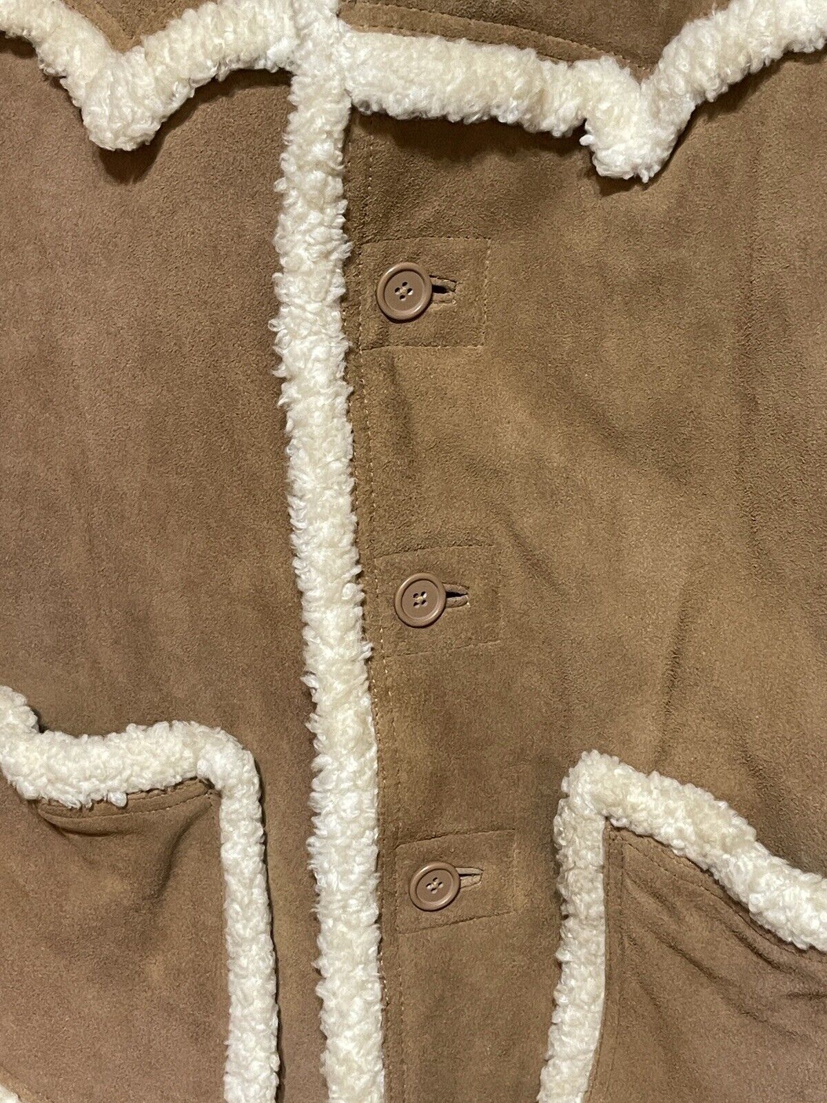 Vintage Rancher Jacket Mens 44 Suede Sherpa Lined Western Farm Coat Yellowstone
