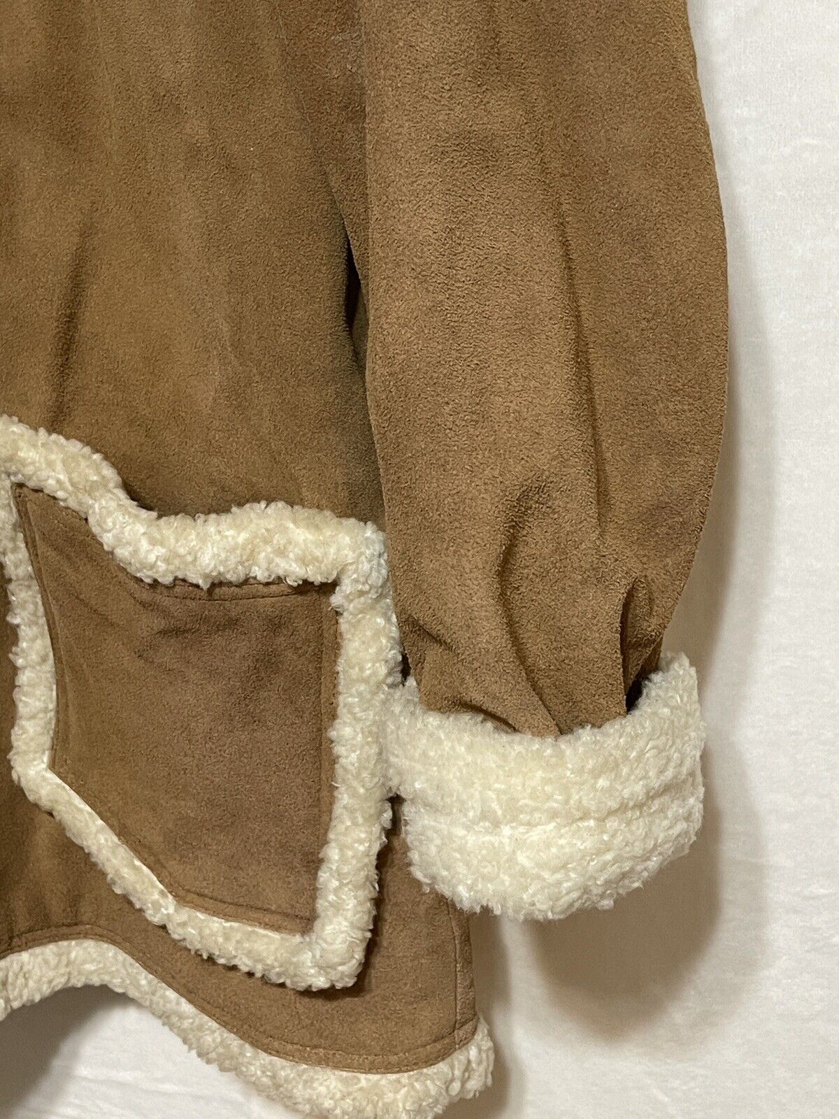 Vintage Rancher Jacket Mens 44 Suede Sherpa Lined Western Farm Coat Yellowstone