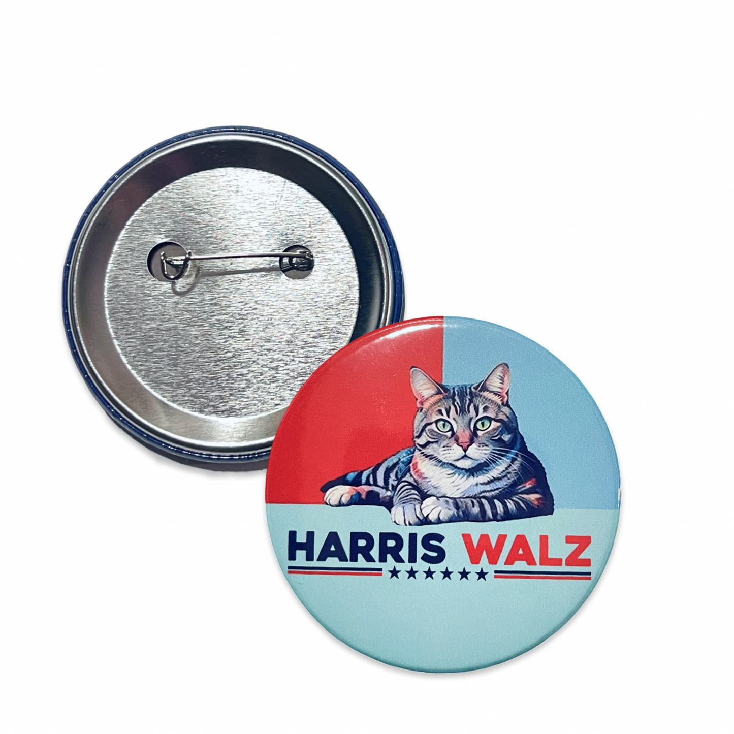 2.25” Harris Walz 2024 Button Cat Lady Pinback Kamala Campaign USA Election Vote