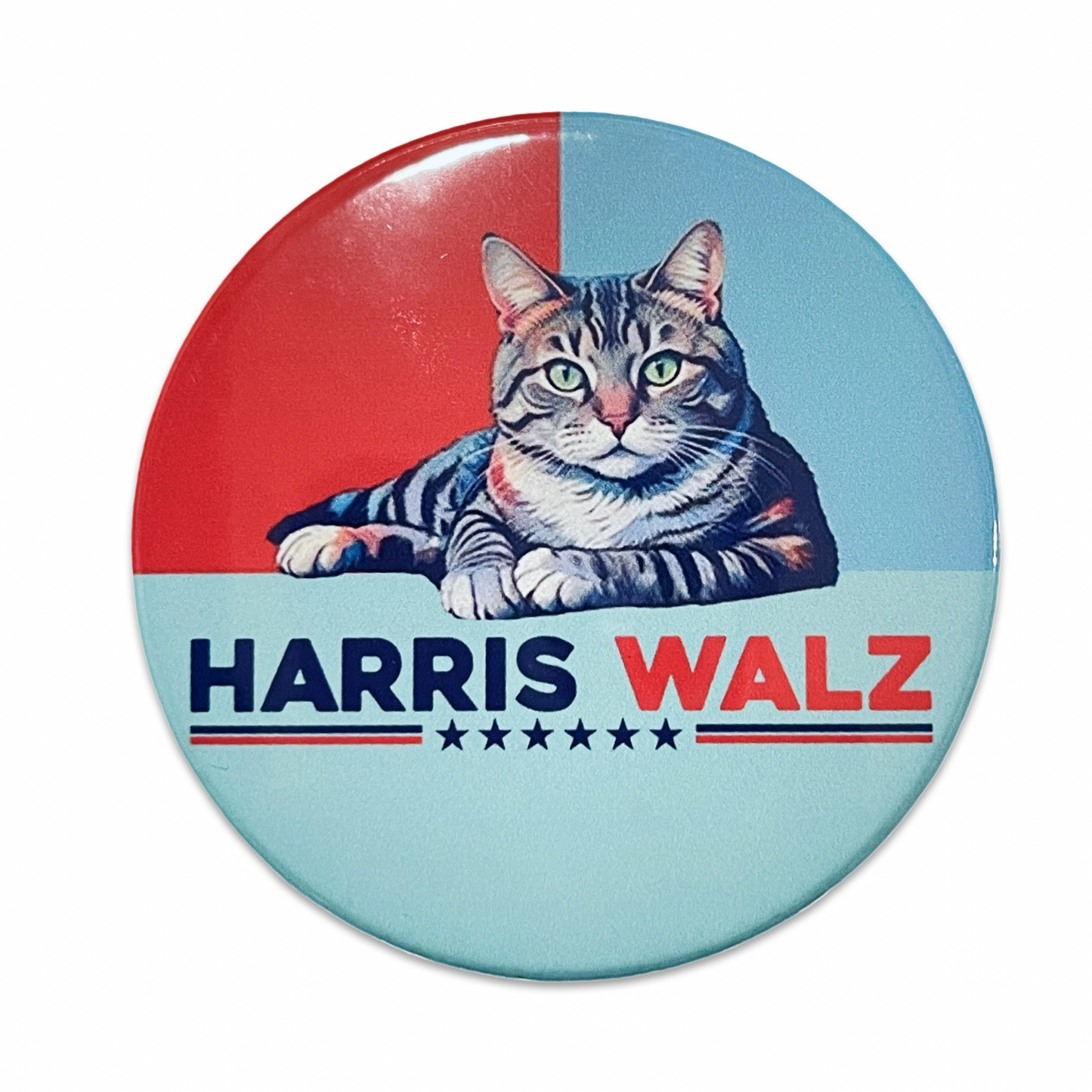 2.25” Harris Walz 2024 Button Cat Lady Pinback Kamala Campaign USA Election Vote