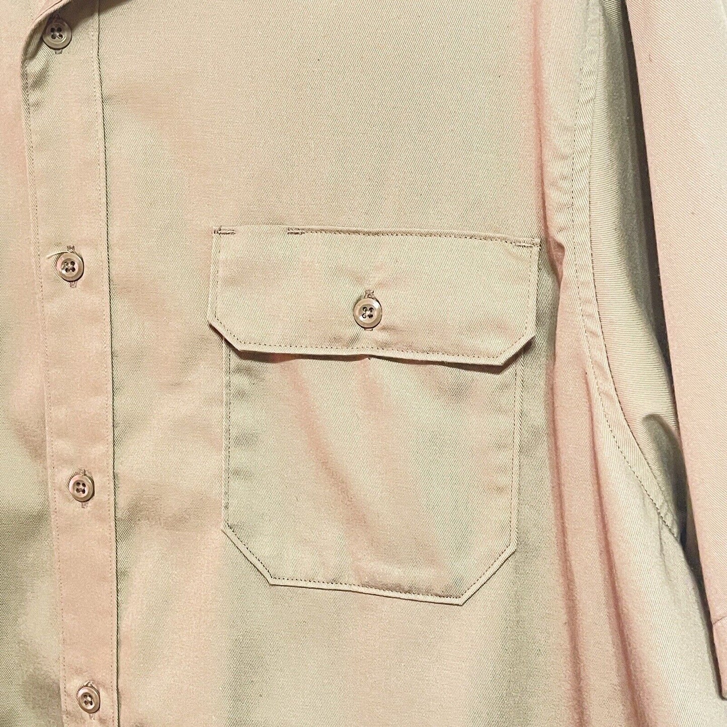 Carhartt Mens 2XL S223 Khaki Twill Short Sleeve Button Up Work Shirt Pockets