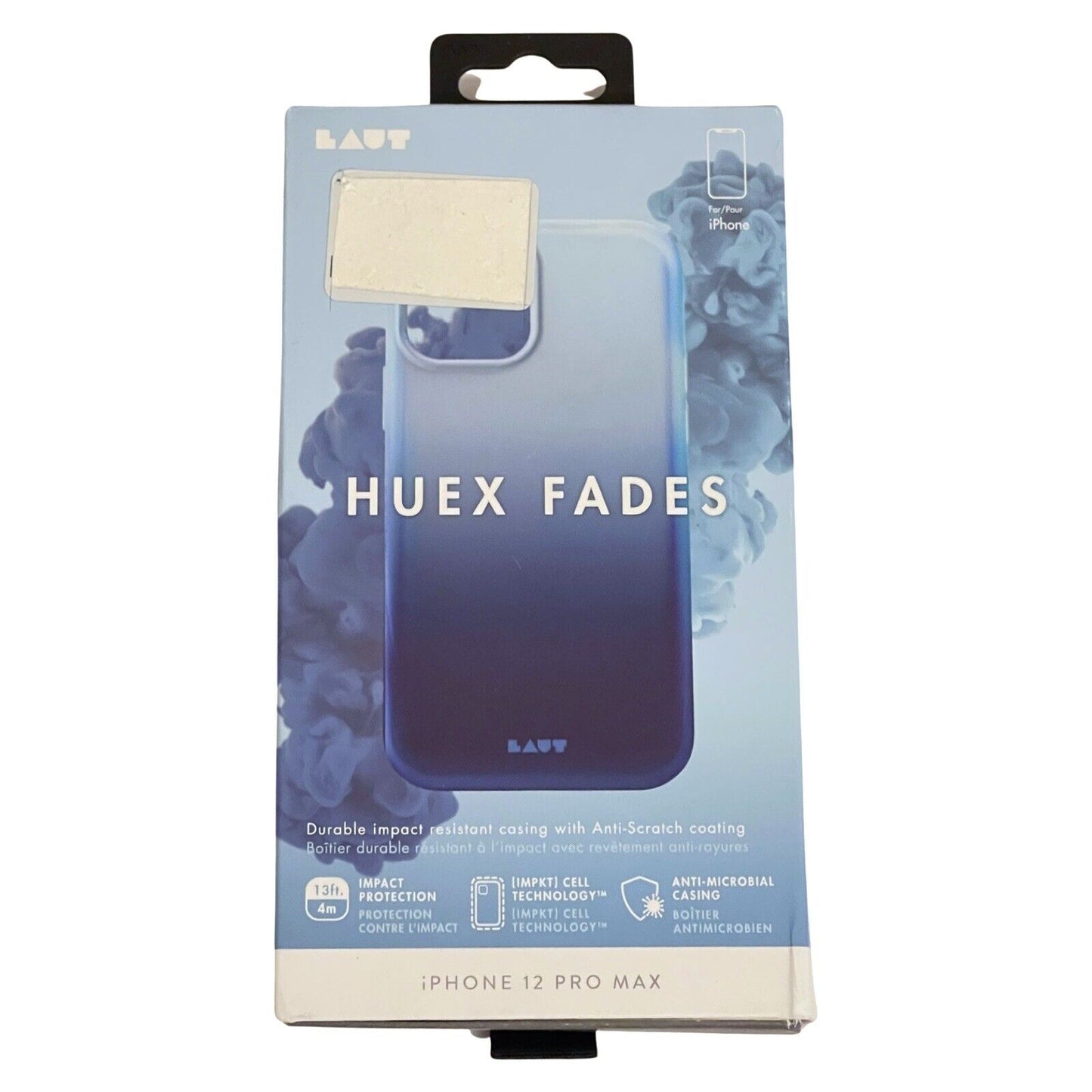 LAUT Huex Fades Phone Case iPhone 12 Pro Max Electric Blue New 13ft Drop Tested
