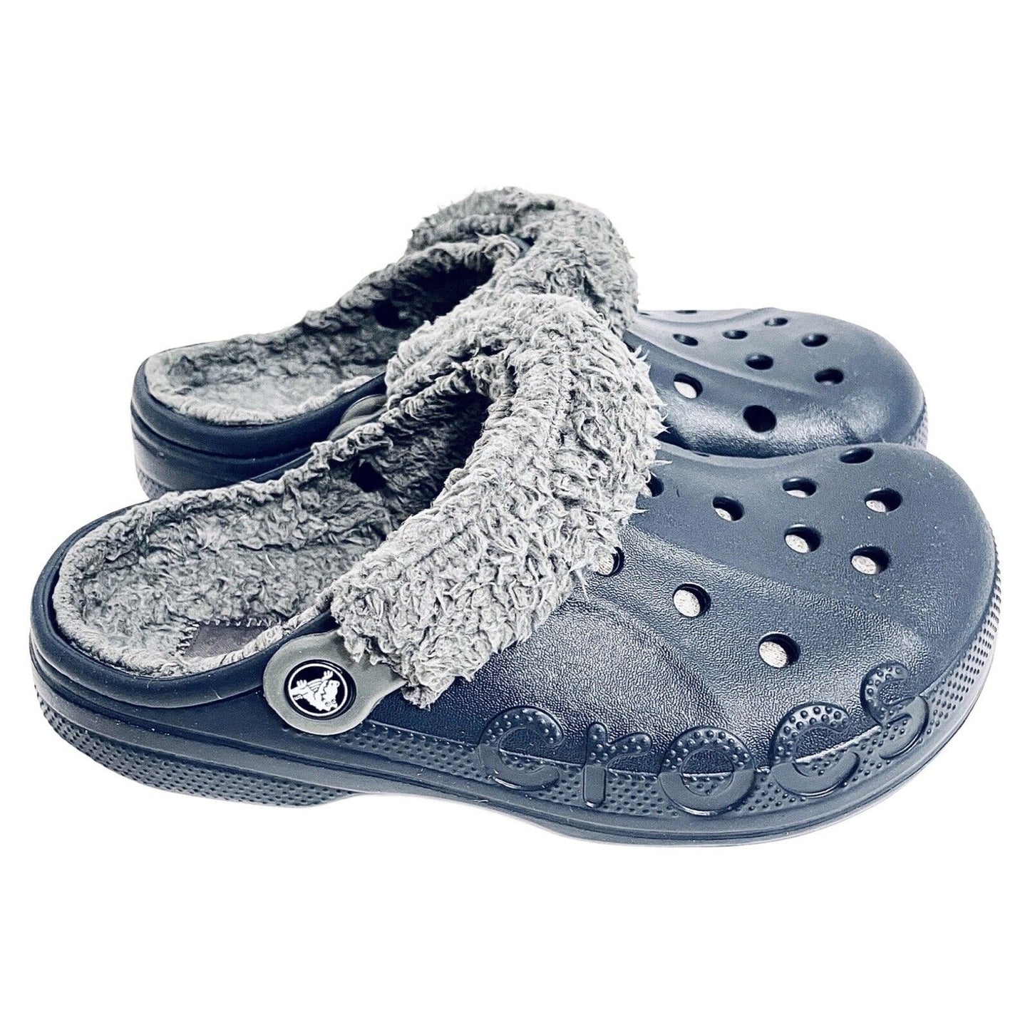 Crocs Baya Lined Fuzz Strap Clogs Size W 8 M 6 Fuzzy Slippers Shoes