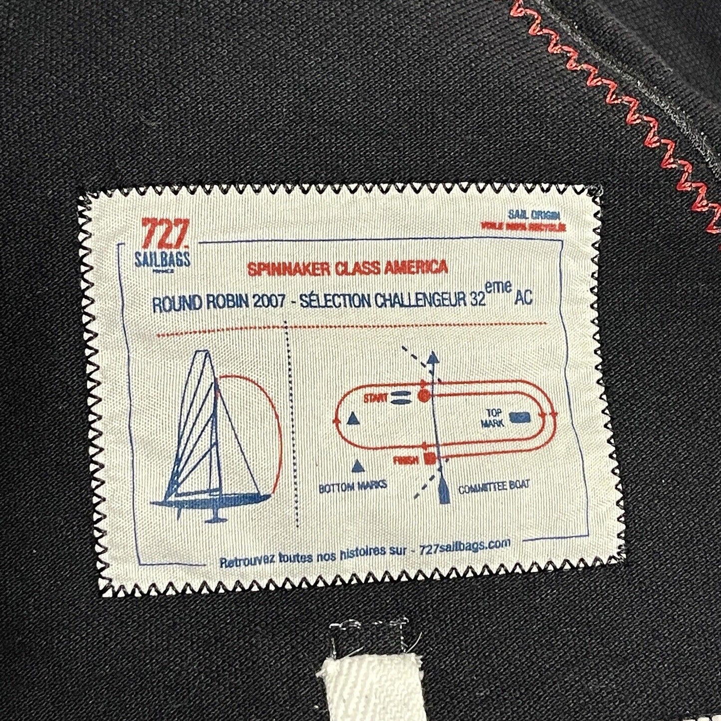 727 Sailbags Mens Polo Size M Long Sleeve Black Recycled Spinnaker