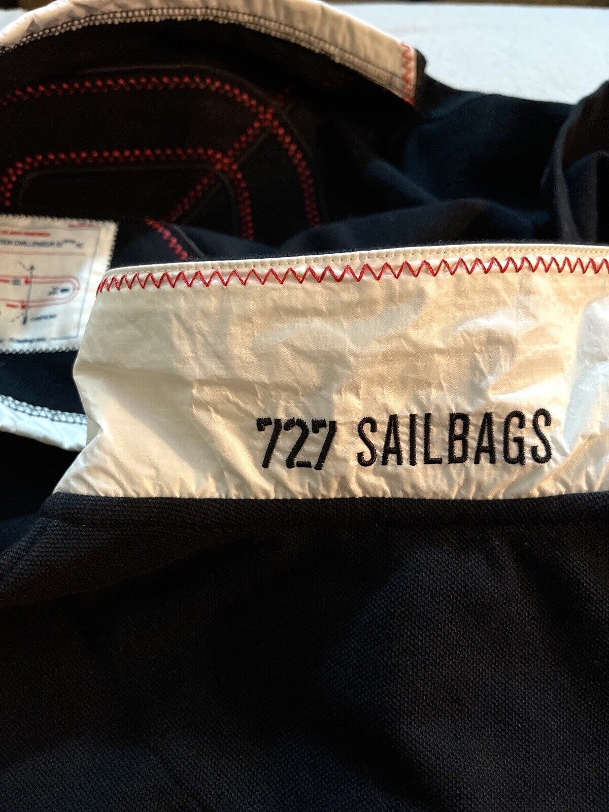 727 Sailbags Mens Polo Size M Long Sleeve Black Recycled Spinnaker