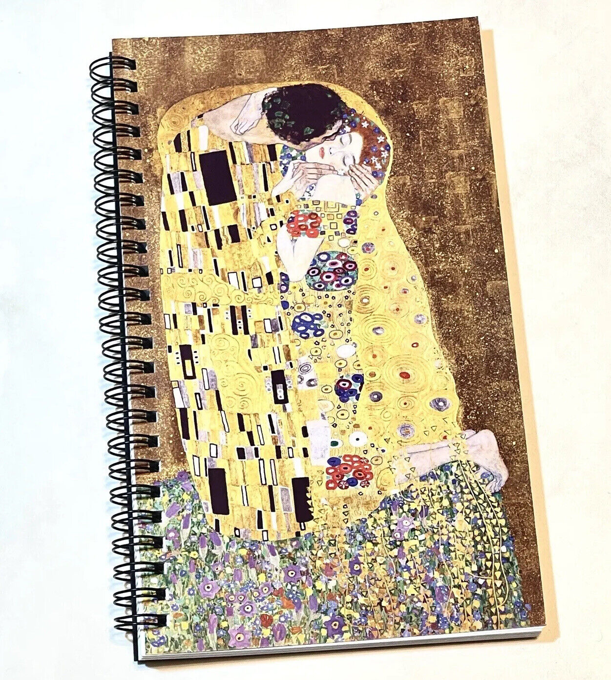 Gustav Klimt THE KISS Spiral 5x8.5 Notebook Journal 120 Unlined Pages Handmade