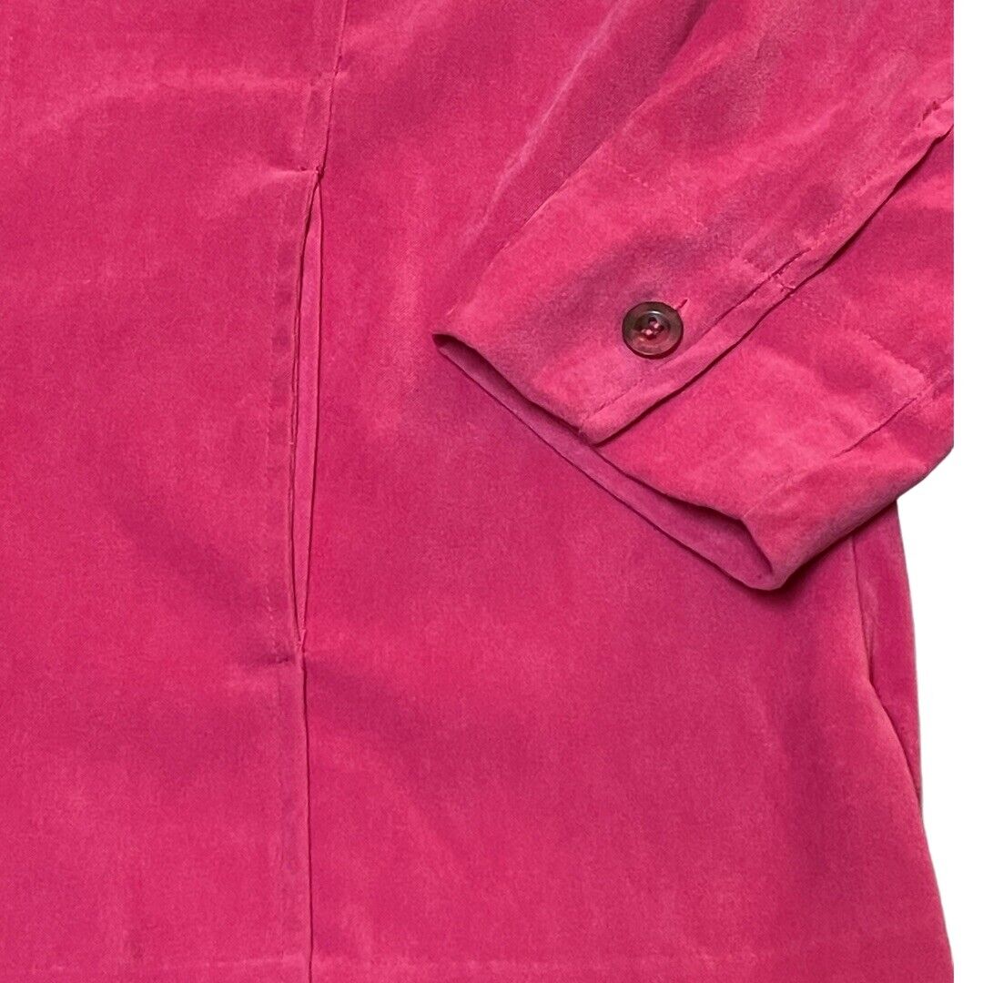 Joanna Petite Size M Hot Pink Jacket Shacket Shirt Womens PM Long Sleeve Top