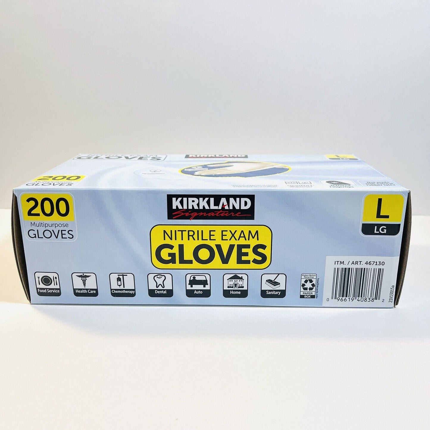 Kirkland Size L Nitrile Gloves 600 Ct Powder-Free Non-Latex Gloves Gray