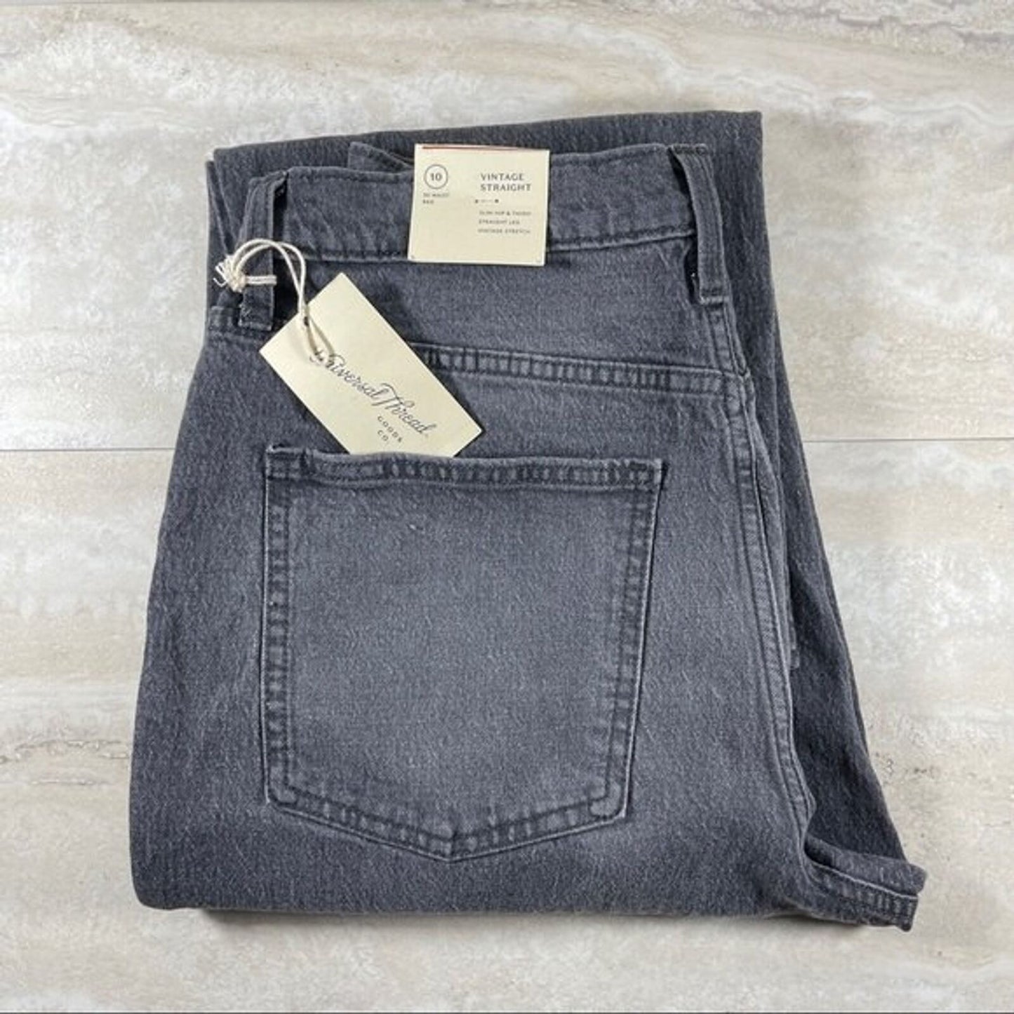 High Waist Size 10 Button Fly Jeans NWT Universal Thread Gray Stone Wash