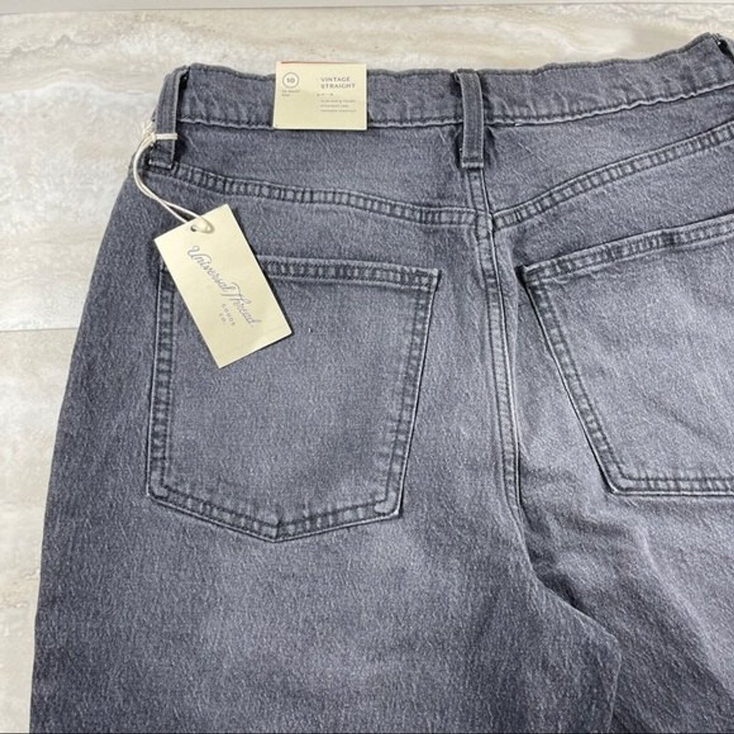 High Waist Size 10 Button Fly Jeans NWT Universal Thread Gray Stone Wash