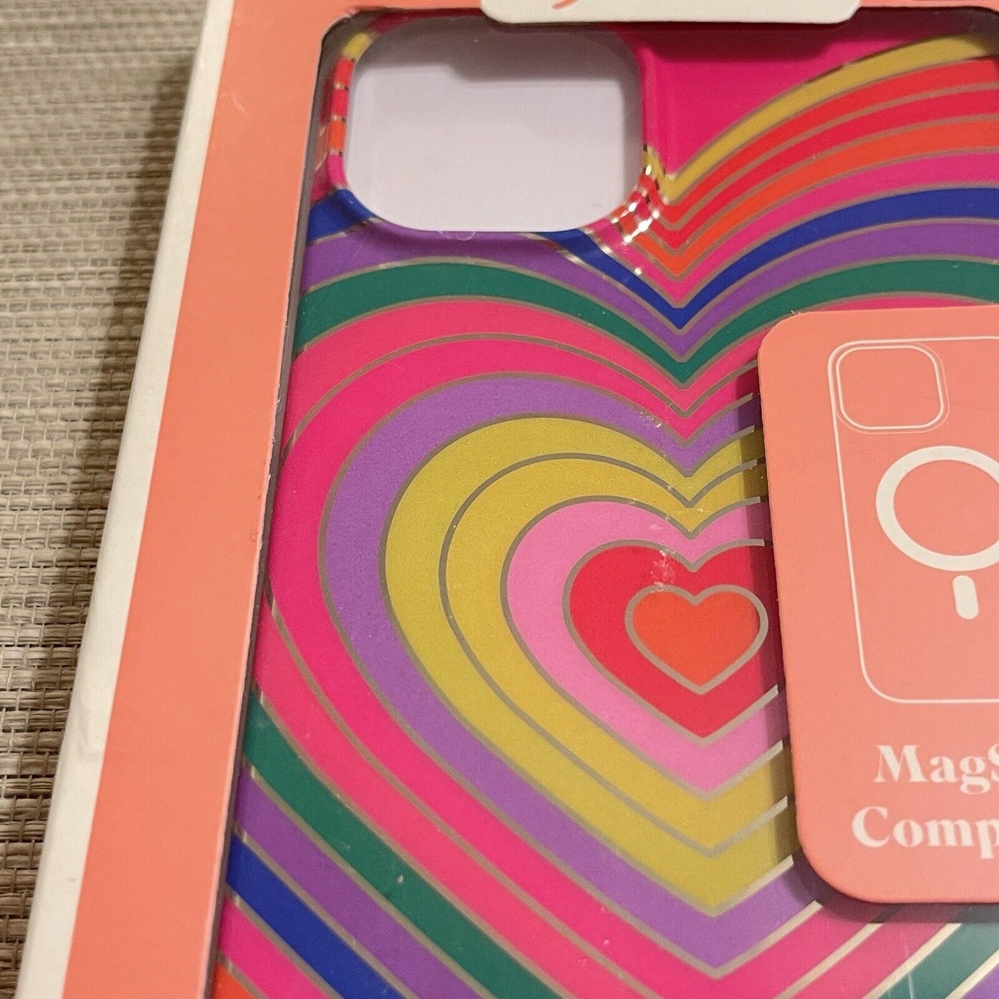 Sonix Phone Case iPhone 14 Pro MagSafe Compatible Rainbow Hearts 10 ft Drop Test