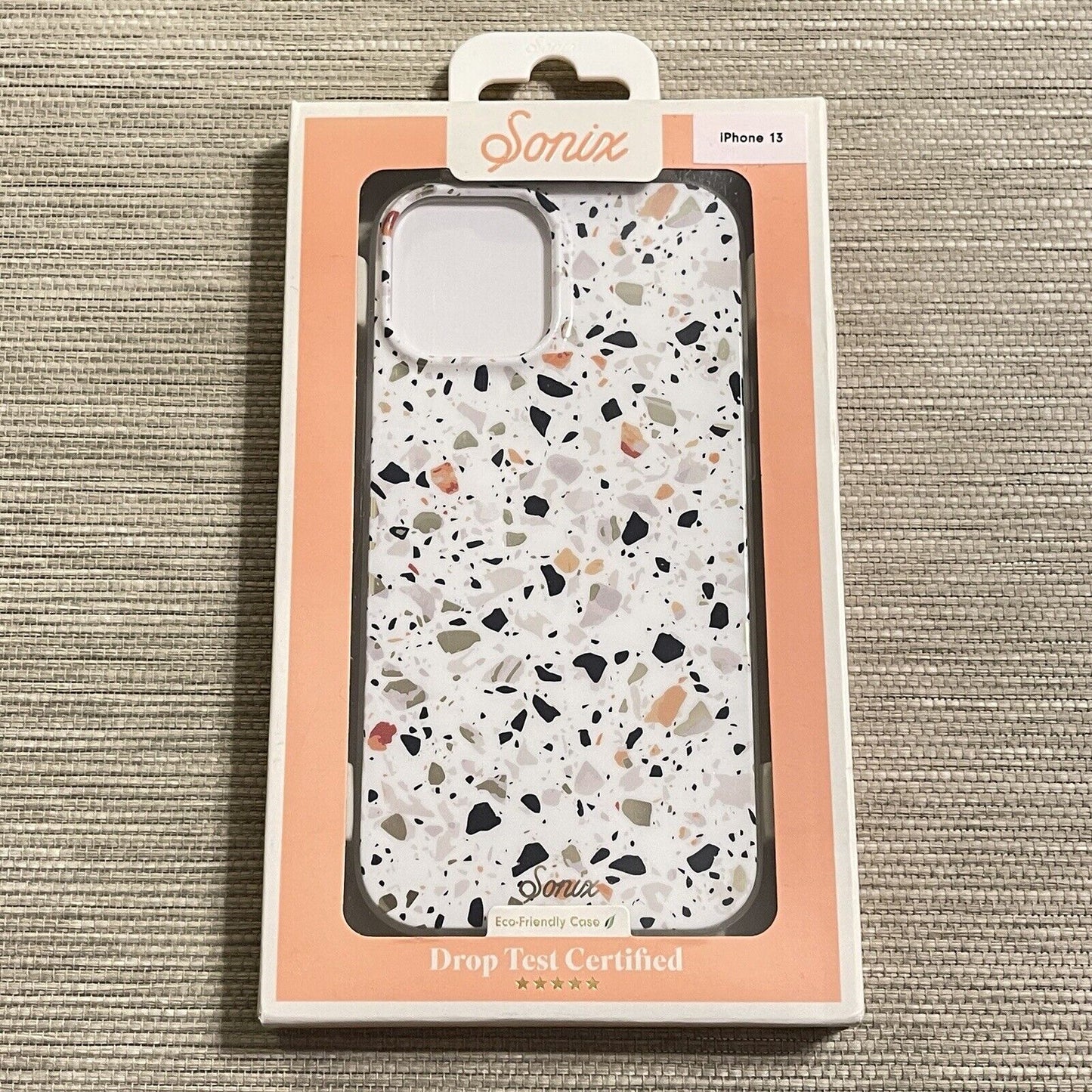 Sonix Phone Case iPhone 13 White Marble Confetti 10ft Drop Tested