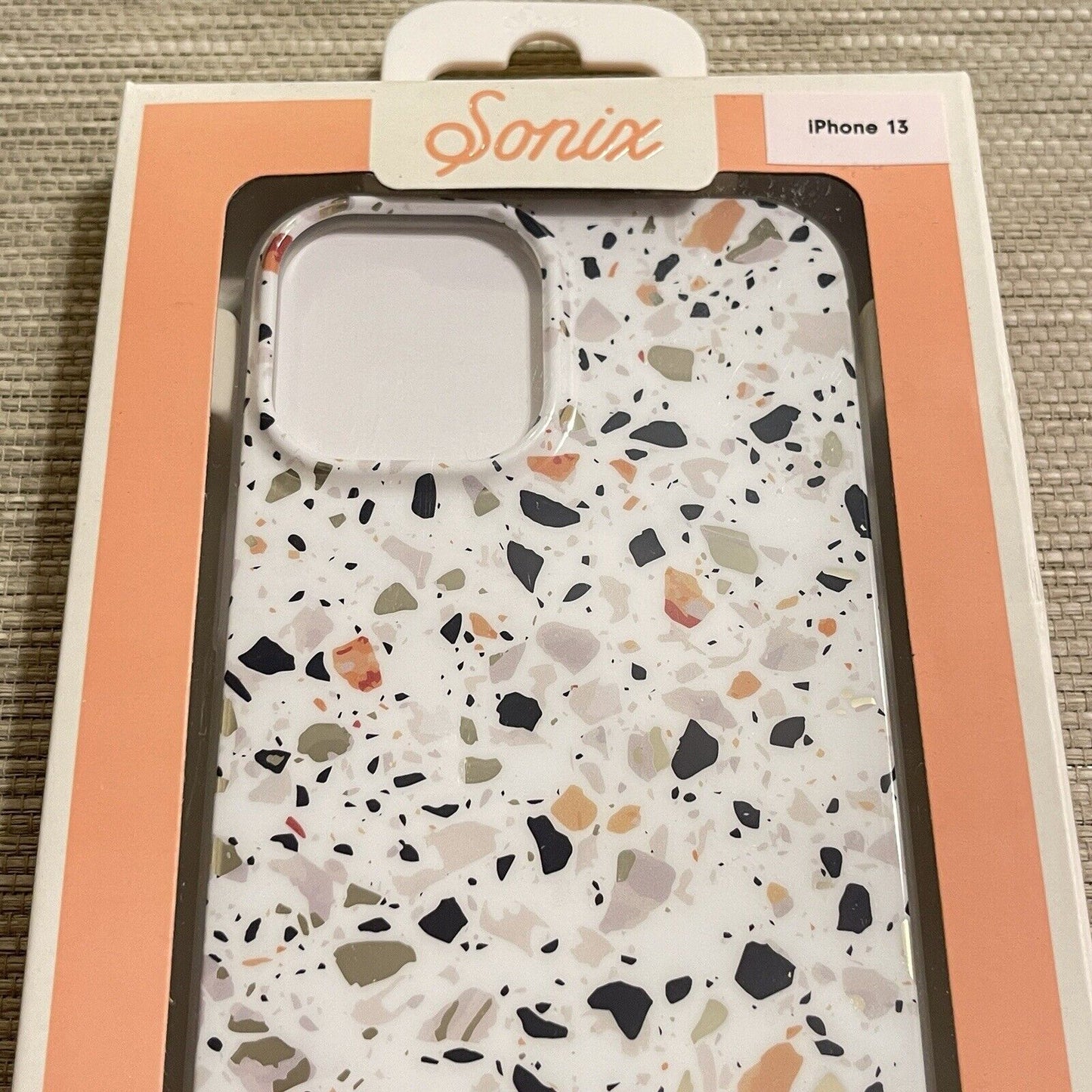 Sonix Phone Case iPhone 13 White Marble Confetti 10ft Drop Tested