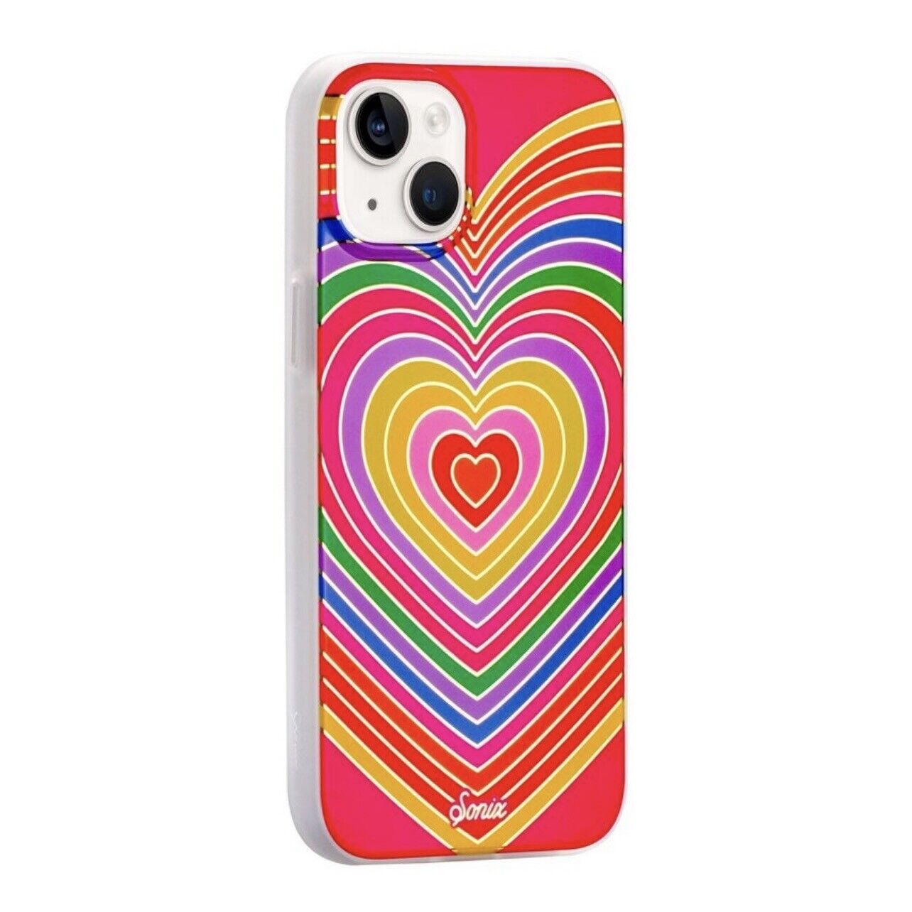 Sonix Phone Case iPhone 14 Plus MagSafe Compatible 10ft Drop Test Rainbow Hearts