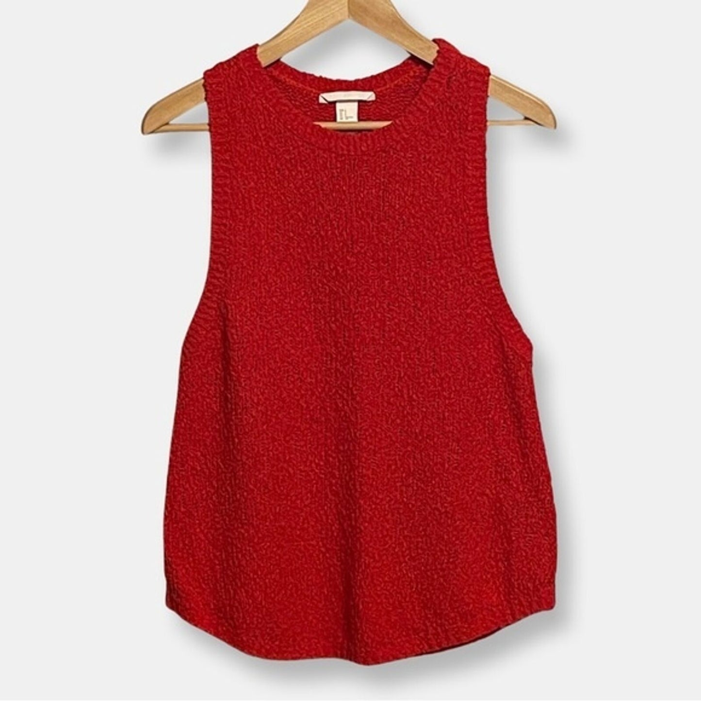 H&M Oversized Red Sweater Knit, Racer Back Tank Size Small Top