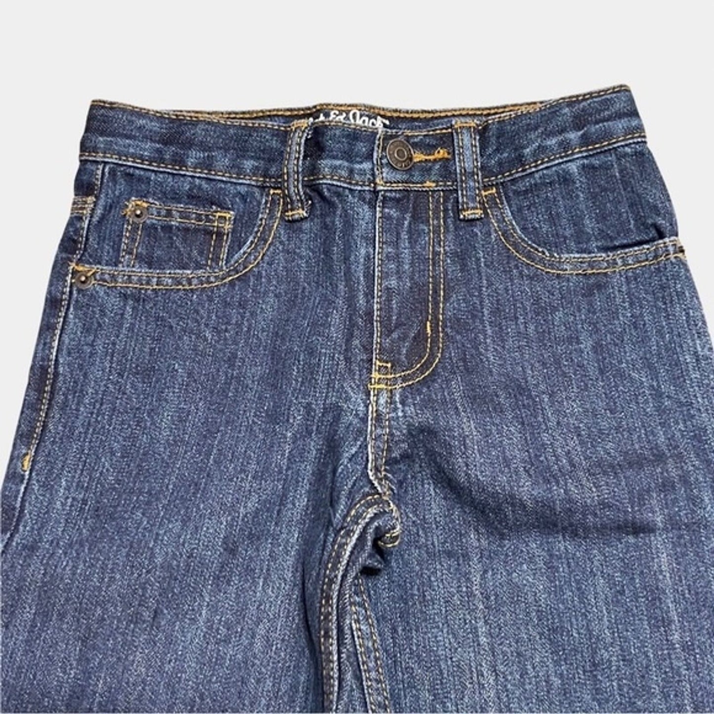 Cat & Jack Boys Straight Relaxed Jeans, Dark Wash Denim Size 6