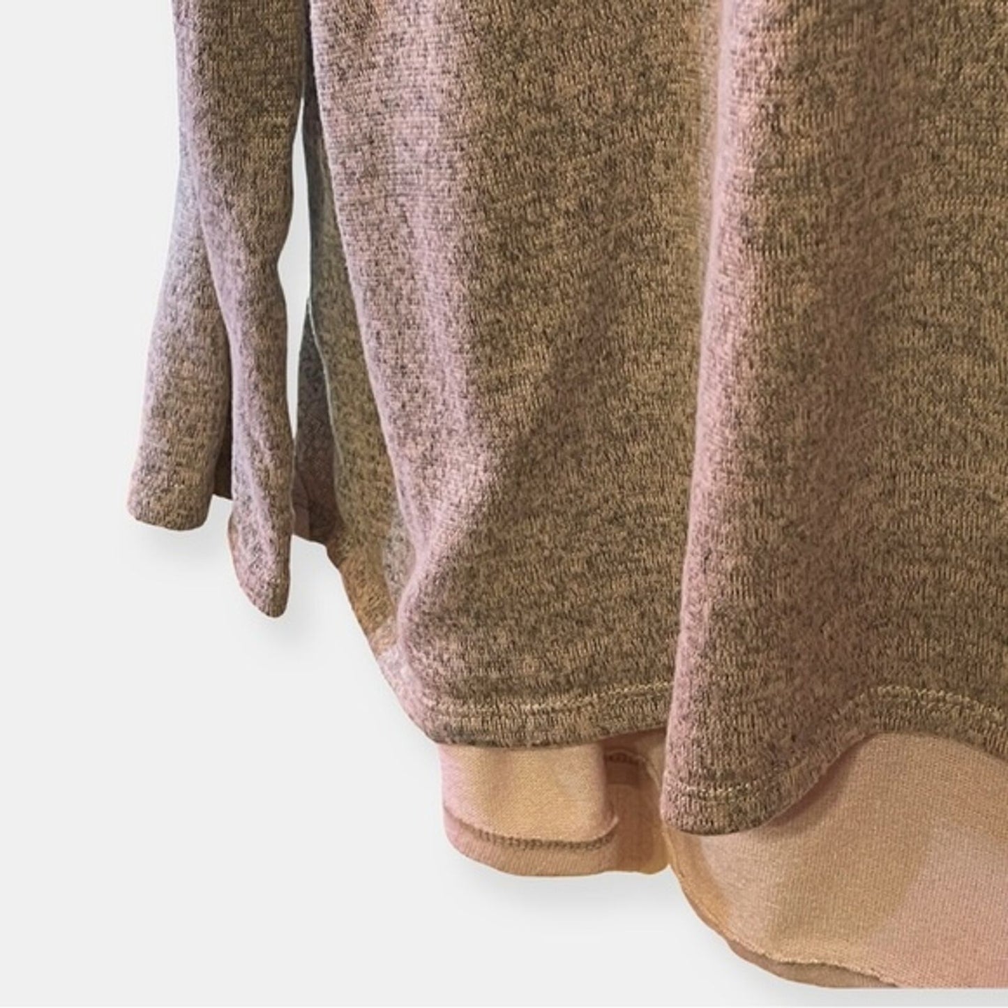 SJS Tunic Top Size 2X Boho Lagenlook Knit Pink Minimalist Colorblock