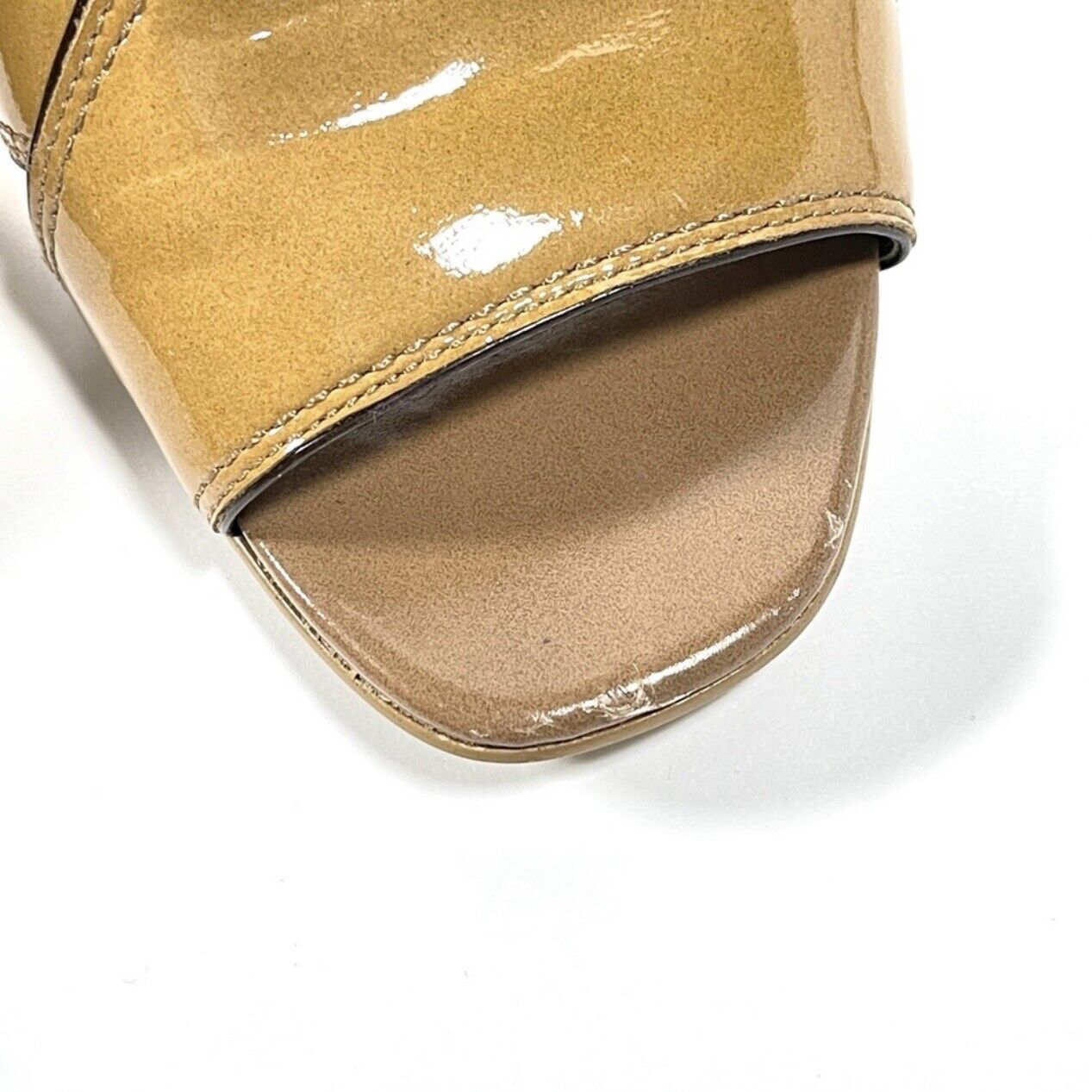 Franco Sarto Womens T-Strap Brown Patent Leather Dress Pumps Shoes Medium Sz 9.5