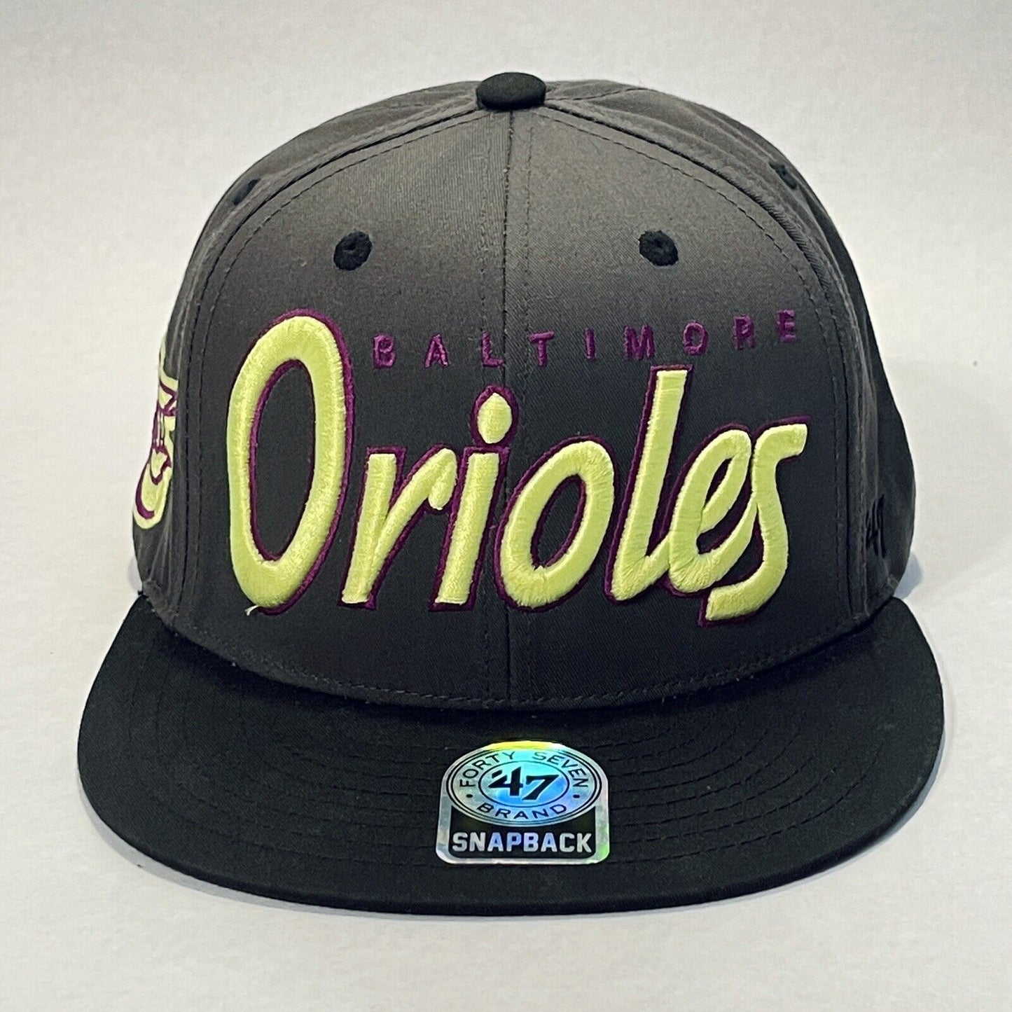 Baltimore Orioles Hat Snapback Cap 47 Brand Gray Green Purple MLB Baseball Mens
